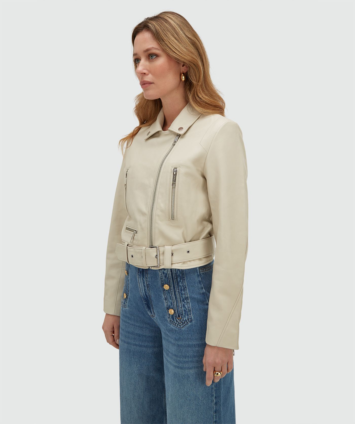 LUA regular fit leather jacket