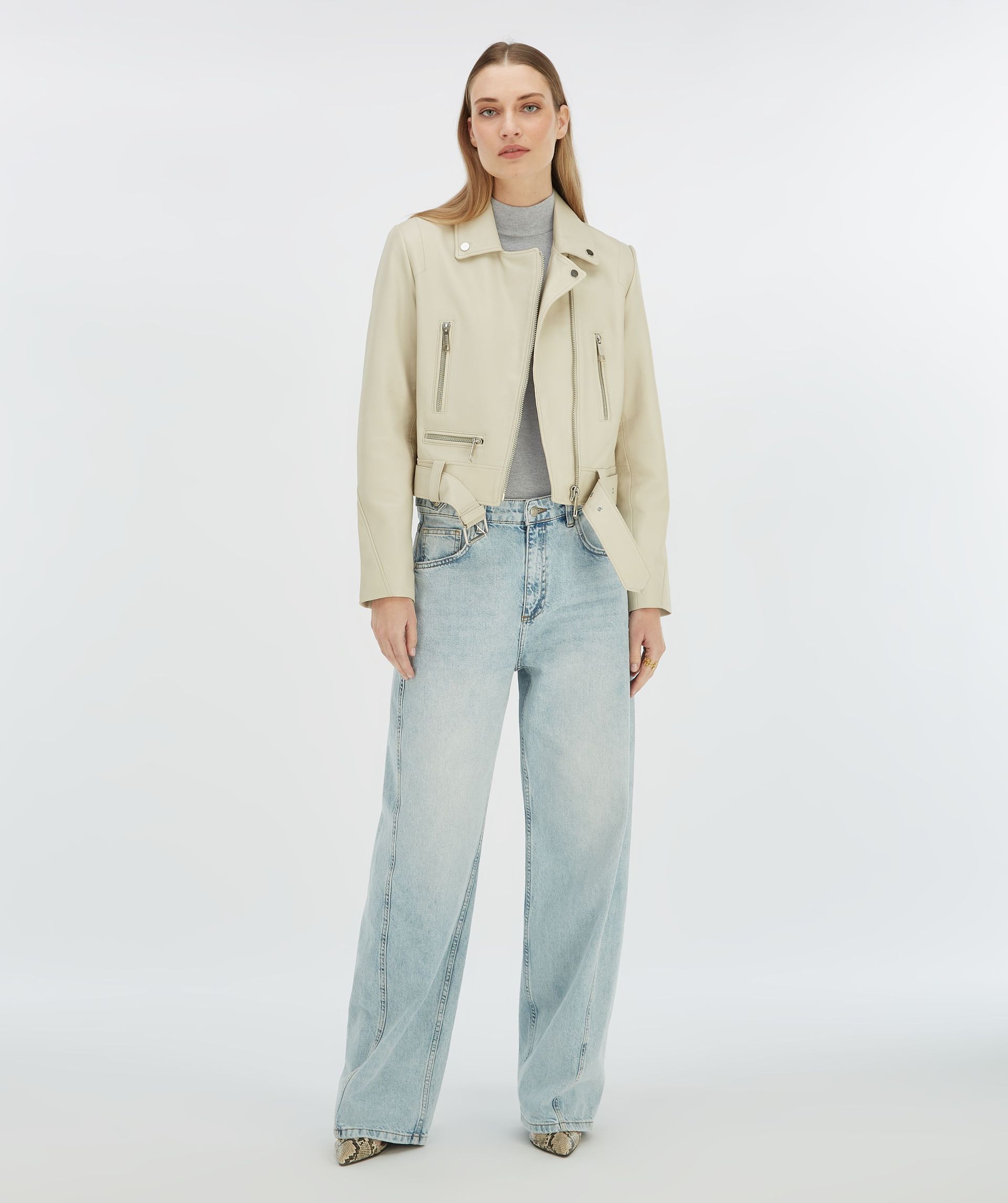LUA regular fit jacket van leer