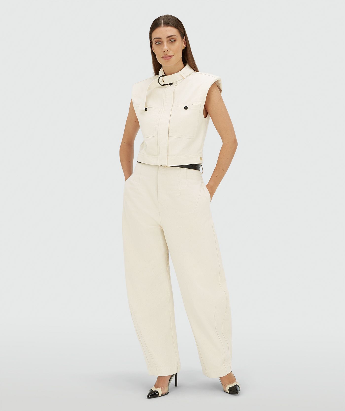 MAXWELL oversized gilet Ecru l JOSH V | Official online shop