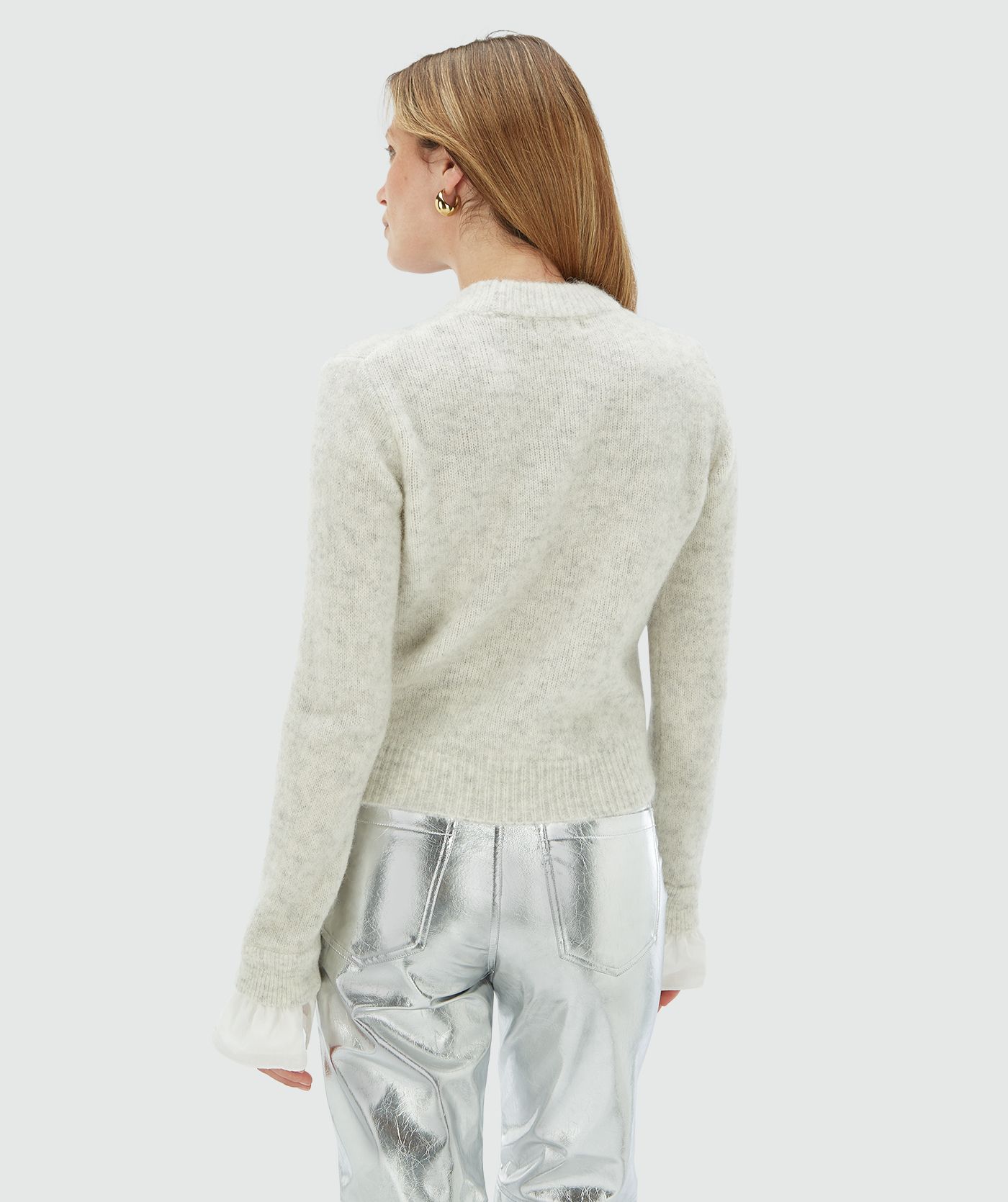 MAYA regular fit sweater with removable ruffle details