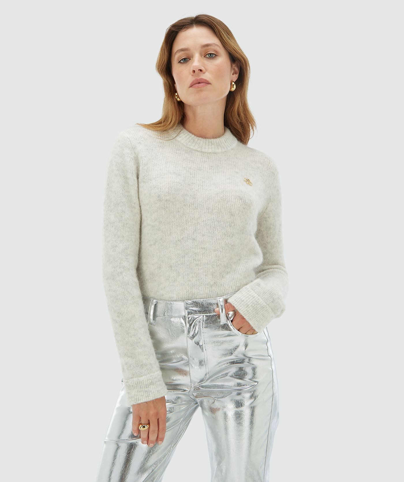 MAYA regular fit sweater with removable ruffle details