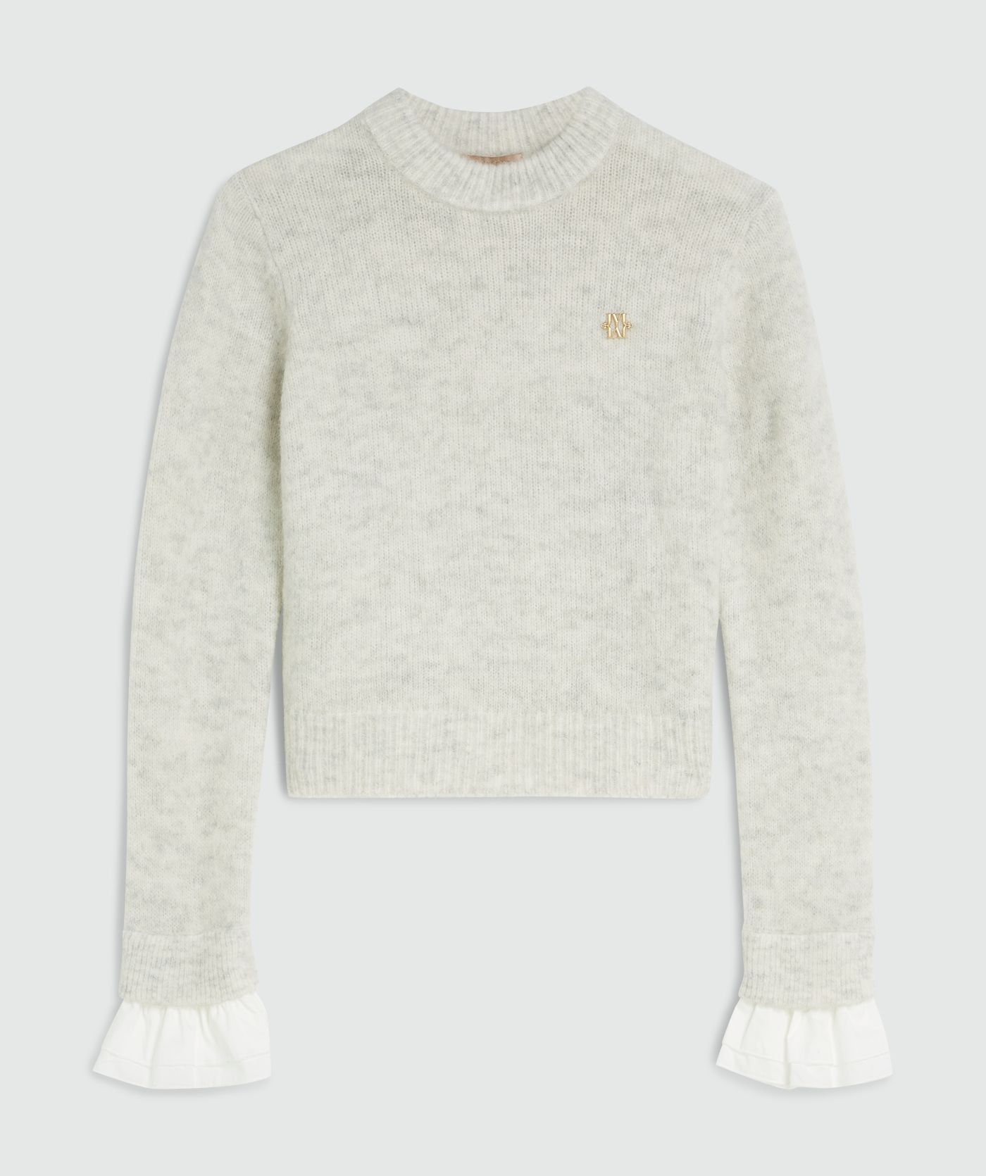 MAYA regular fit sweater with removable ruffle details