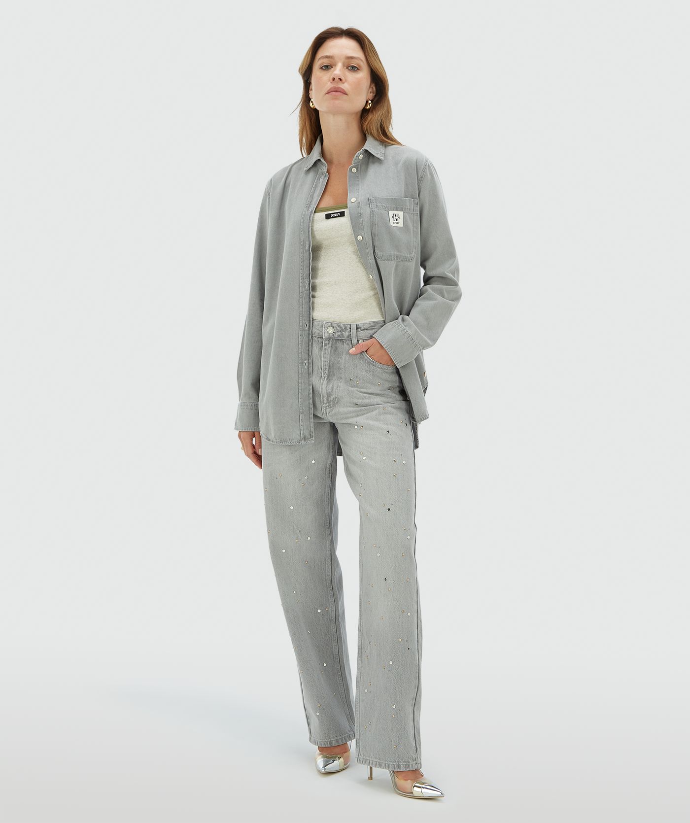 MEGGY straight fit denim blouse