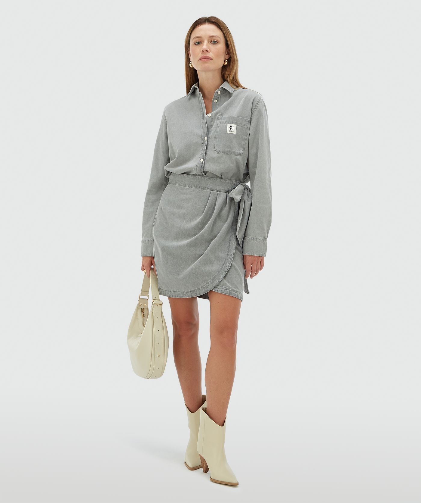 MEGGY straight fit denim blouse