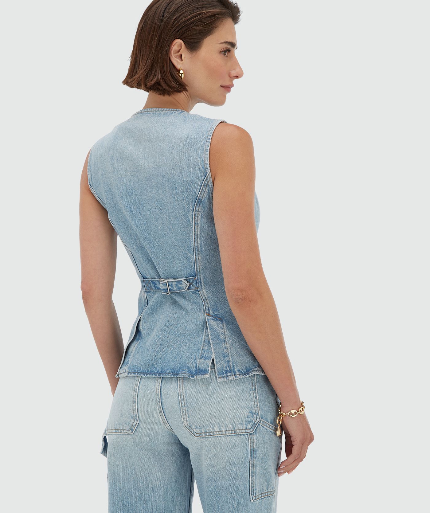 MILLY fitted denim waistcoat