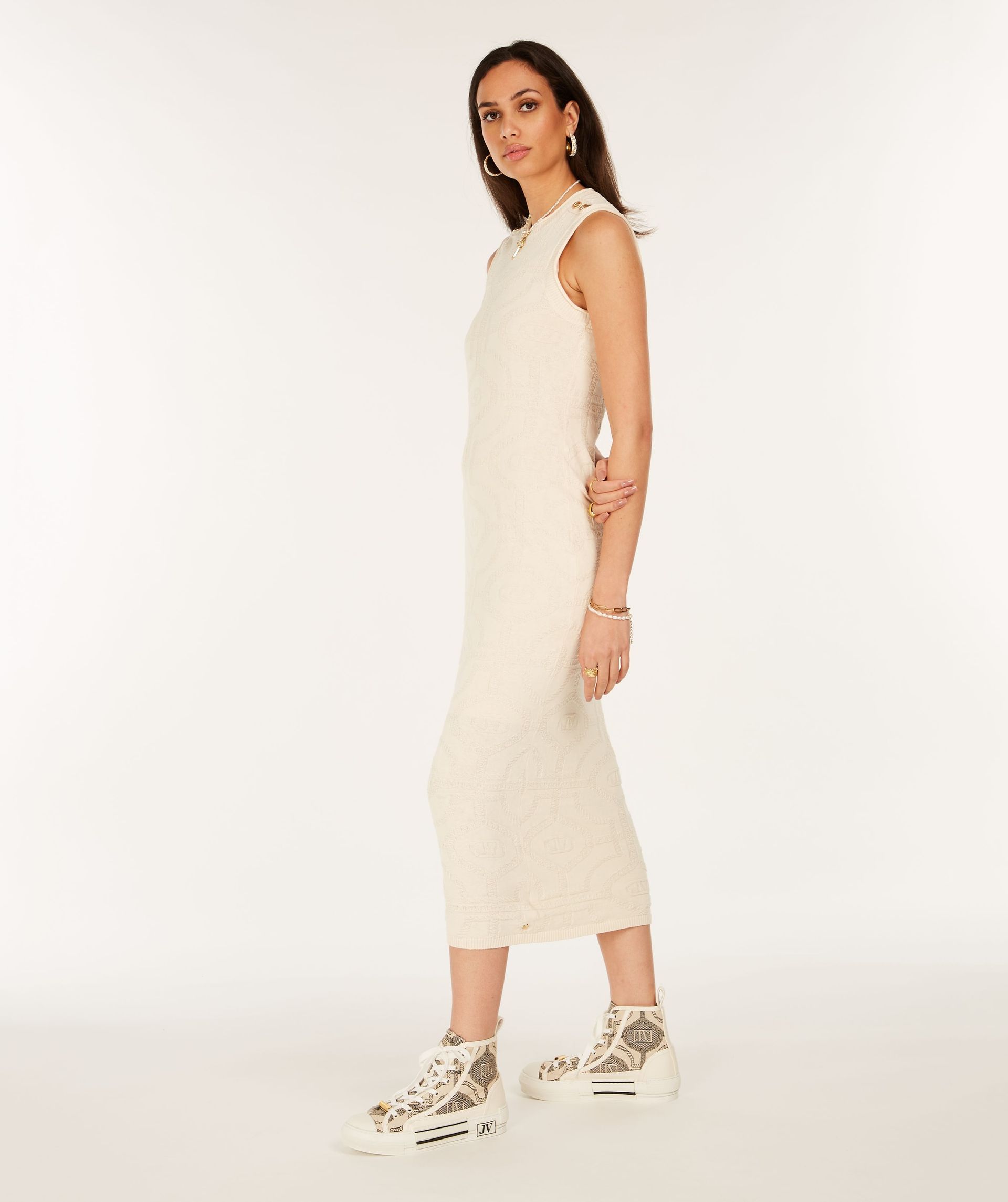 Cream jurk sale
