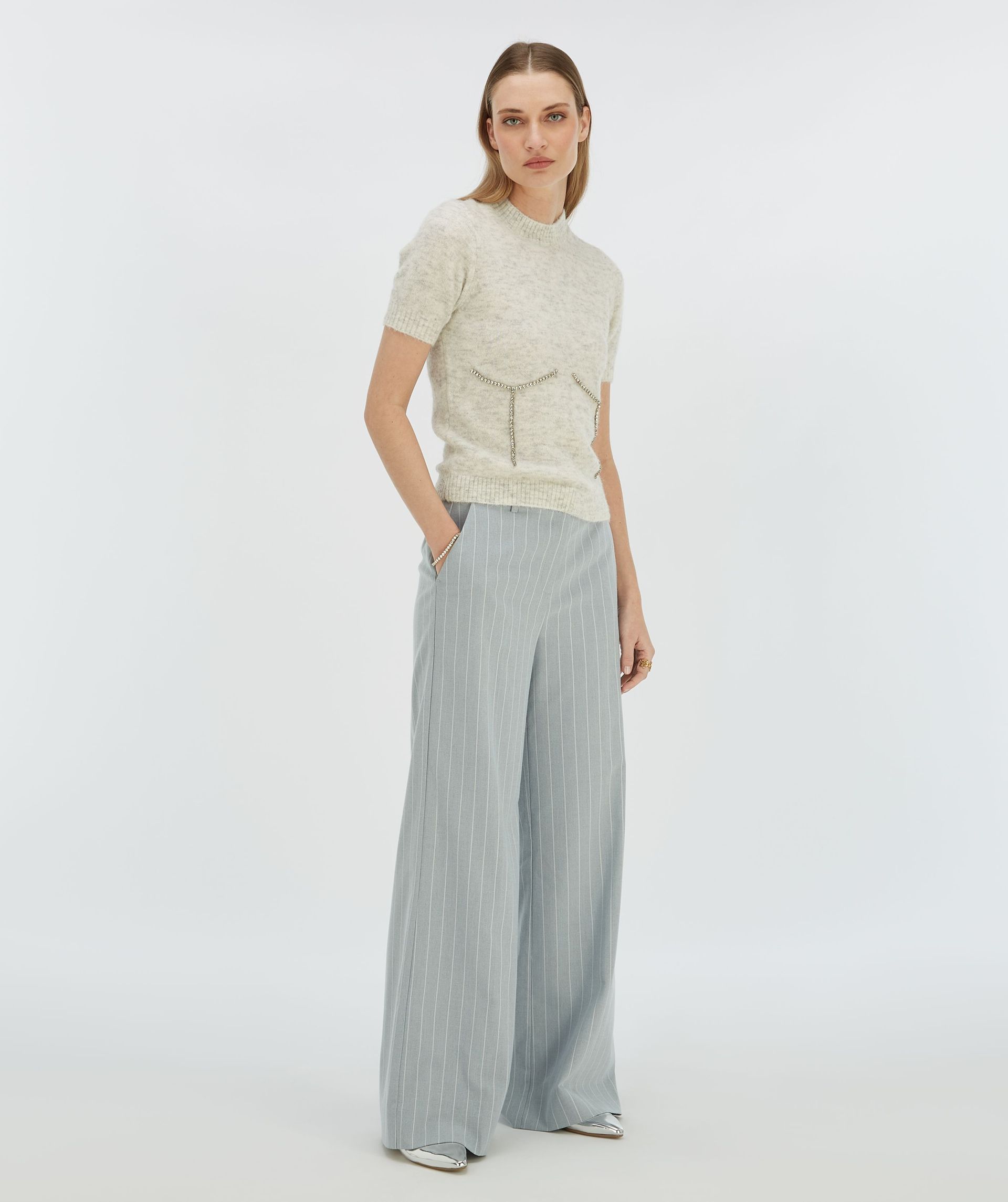 NADIE fitted sweater with decorative stones