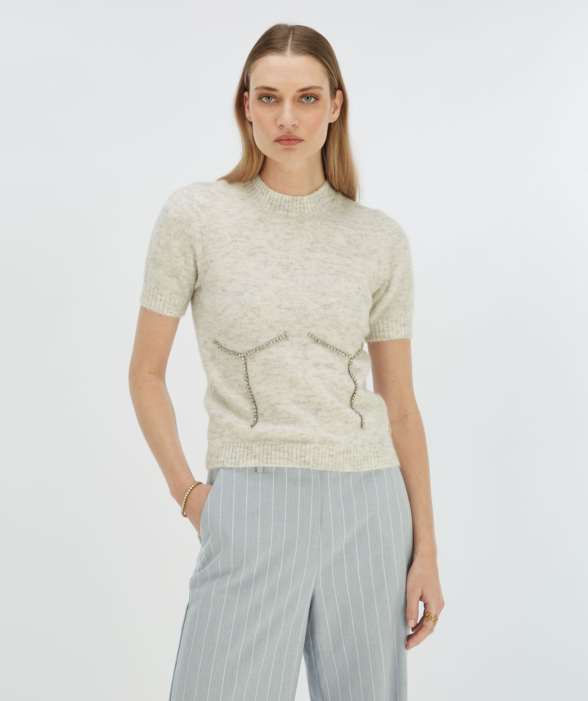 NADIE fitted sweater with decorative stones