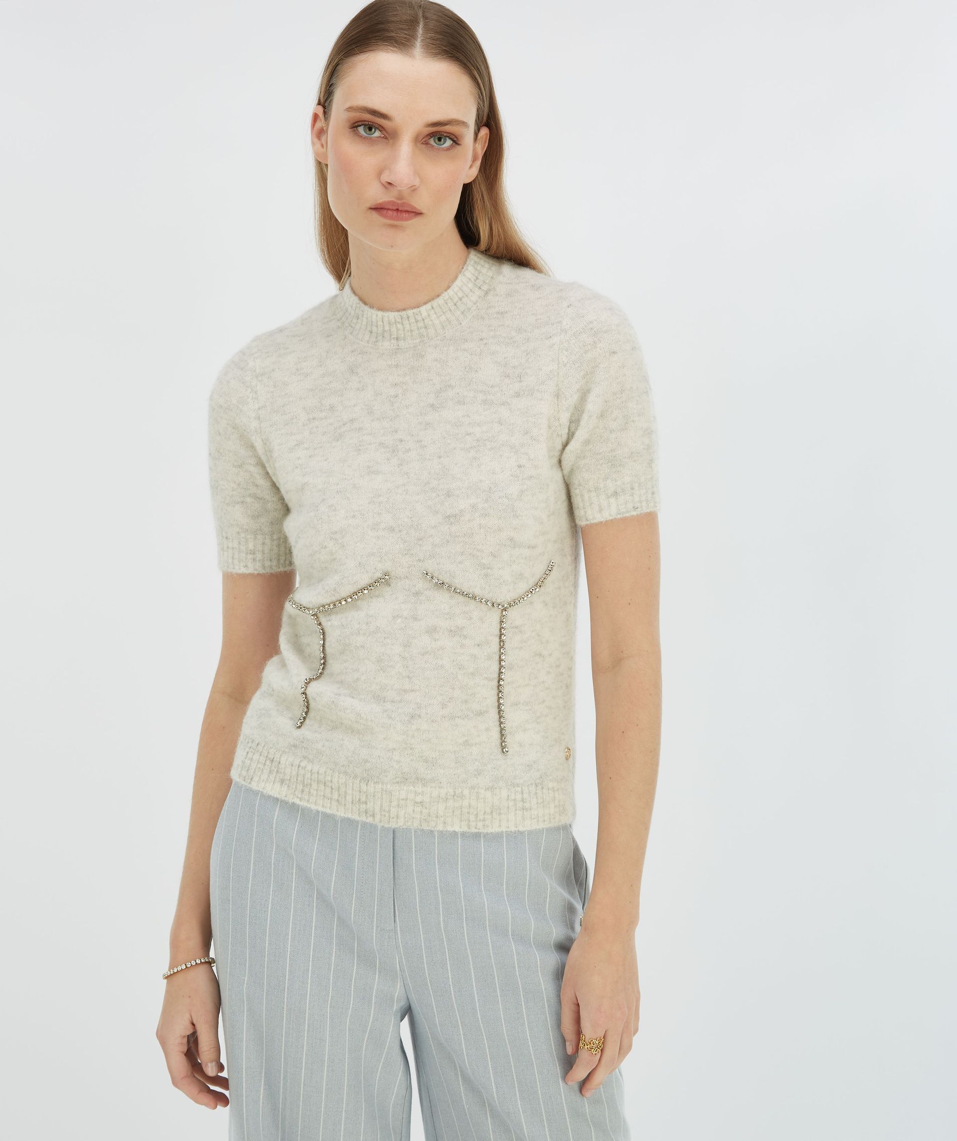 NADIE fitted sweater with decorative stones