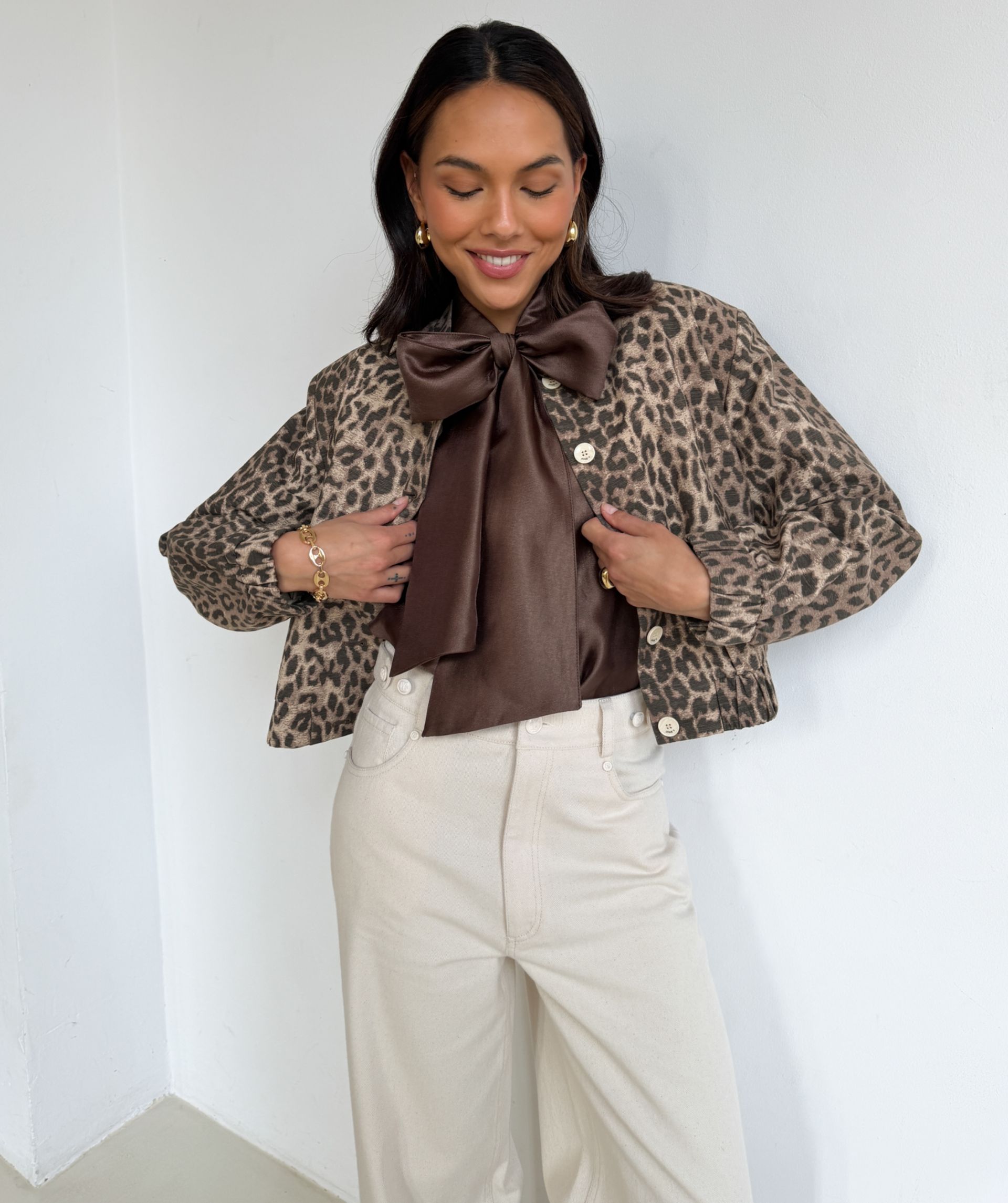 JV-NADINE bomber jacket with leopard print