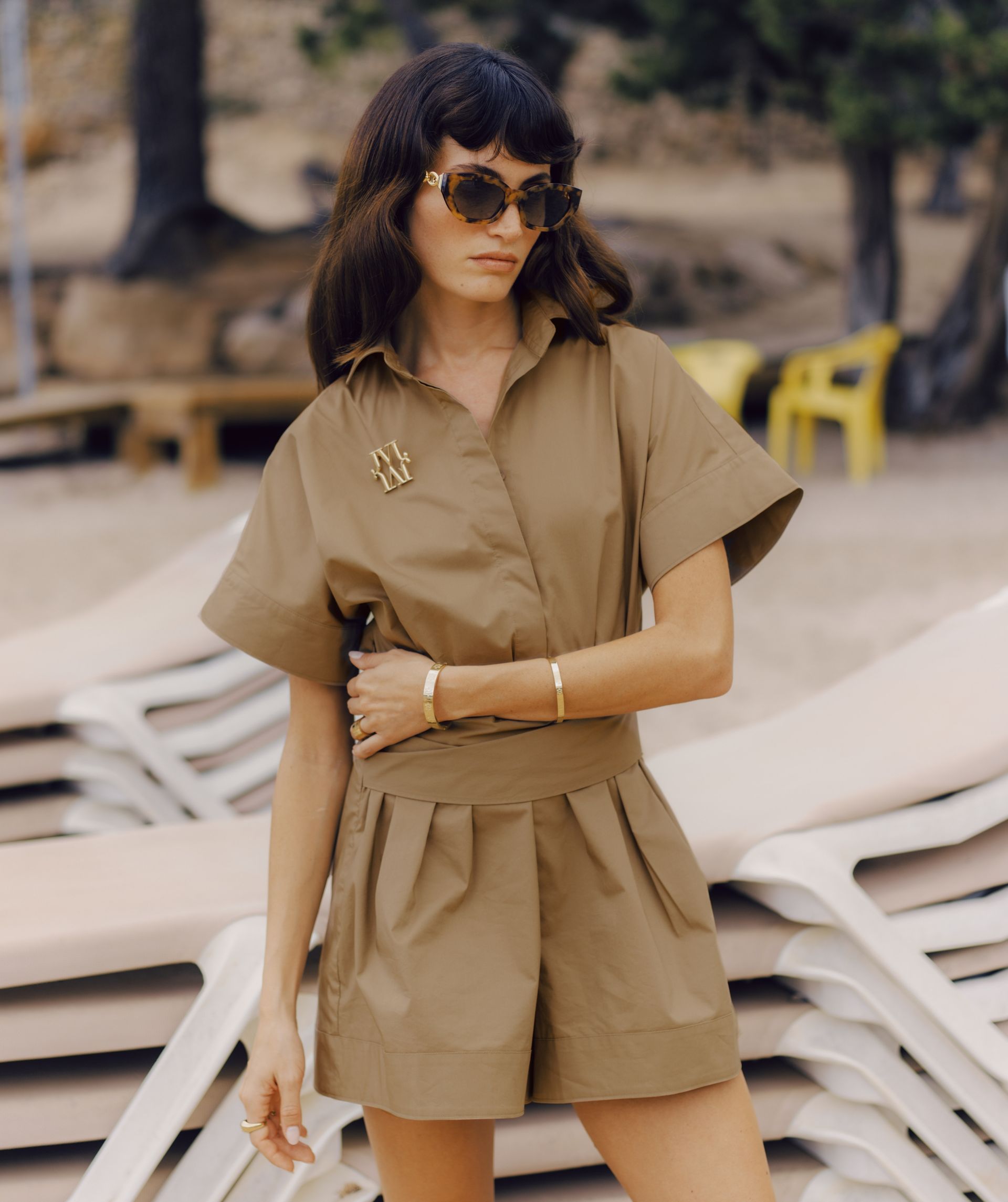 NAMI regular fit jumpsuit Light Khaki l JOSH V | Official online shop