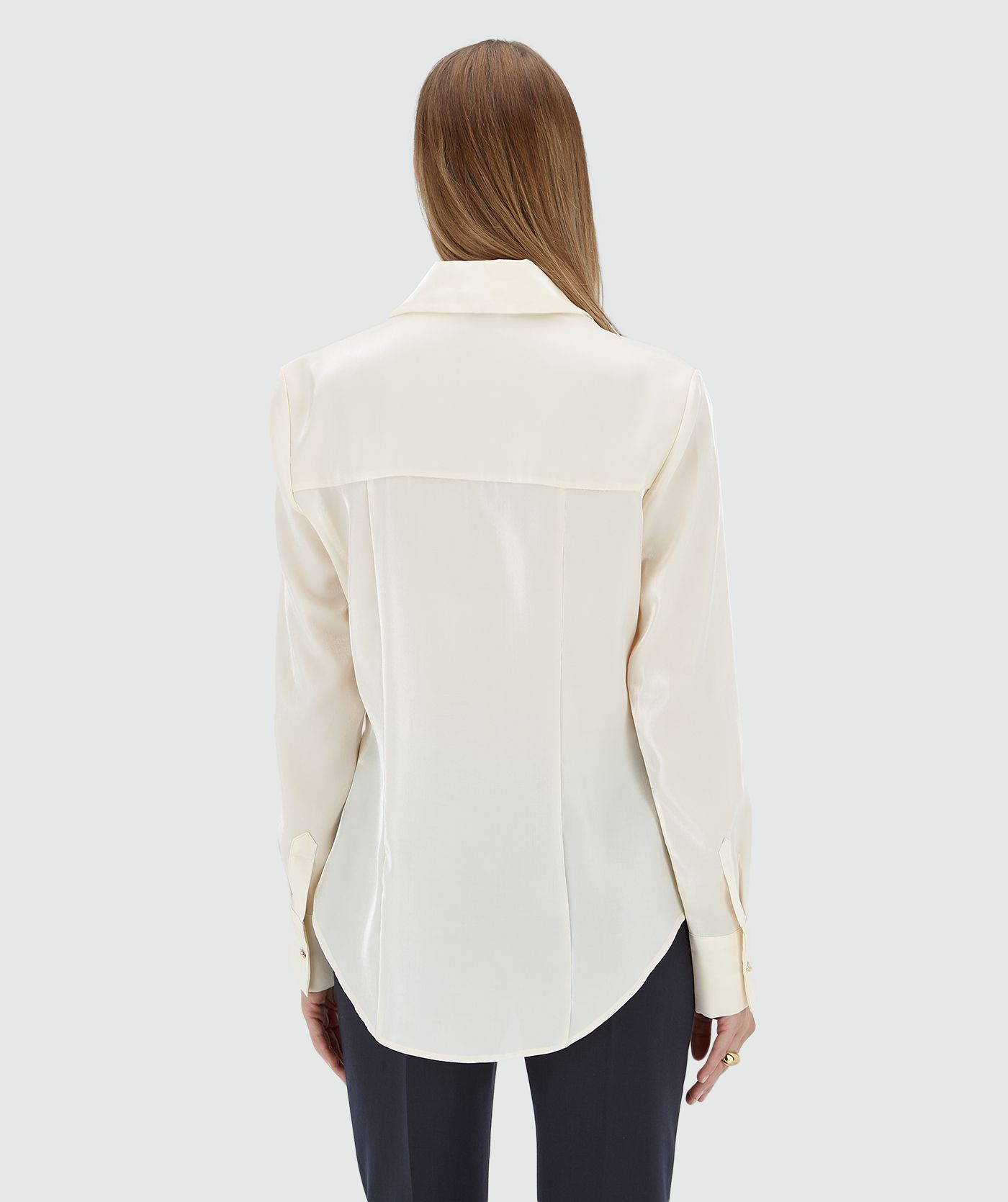 NICOLETTE fitted blouse in shimmer organza