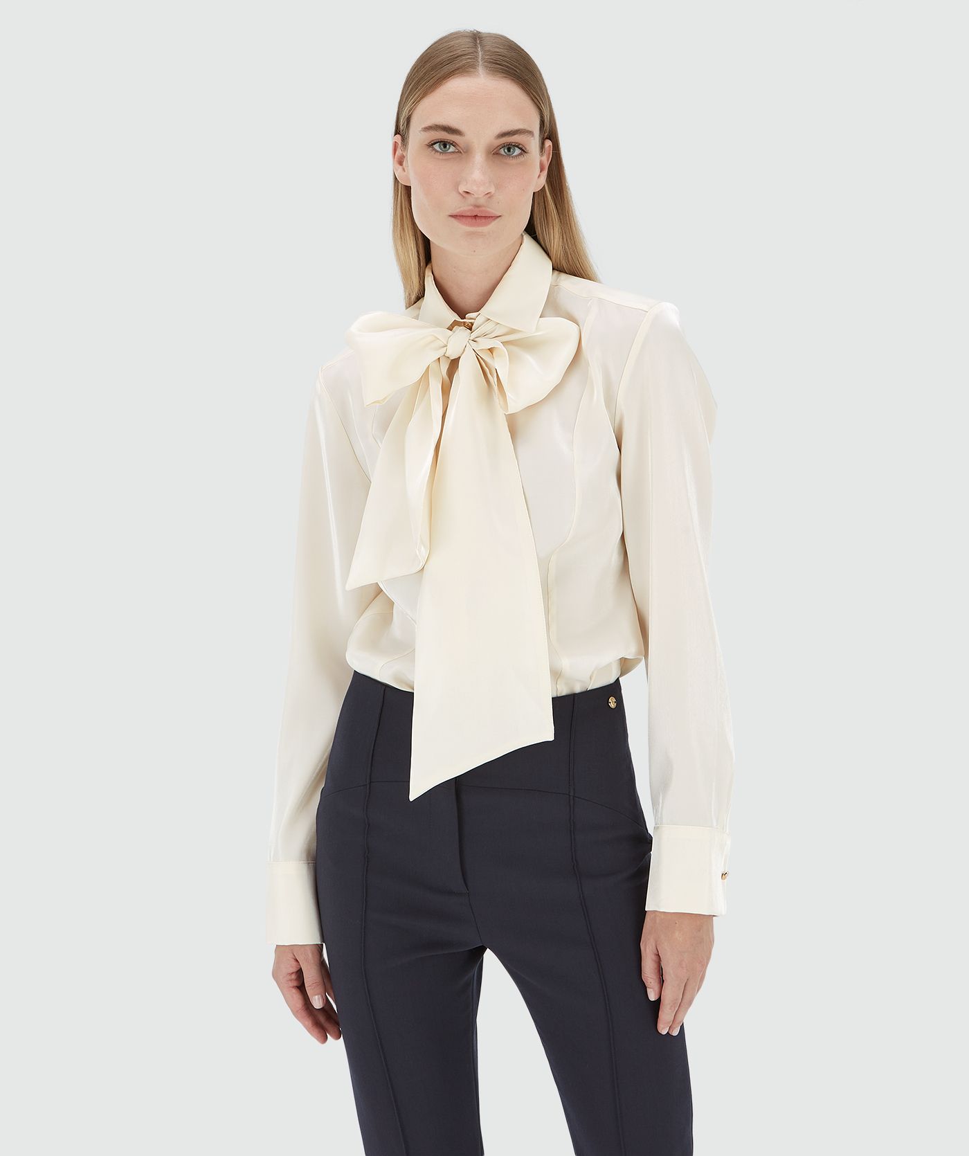 NICOLETTE fitted blouse in shimmer organza