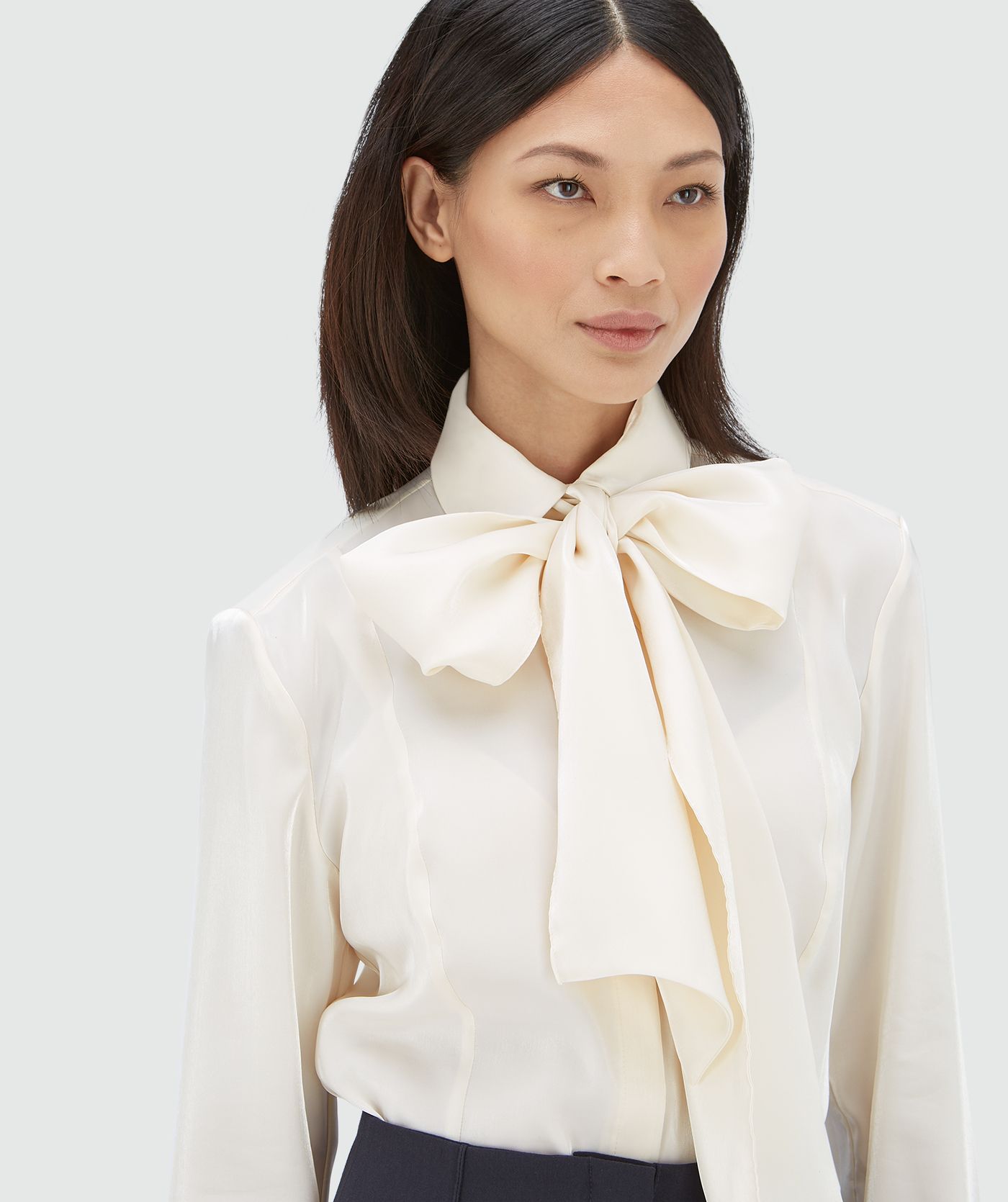 NICOLETTE fitted blouse in shimmer organza