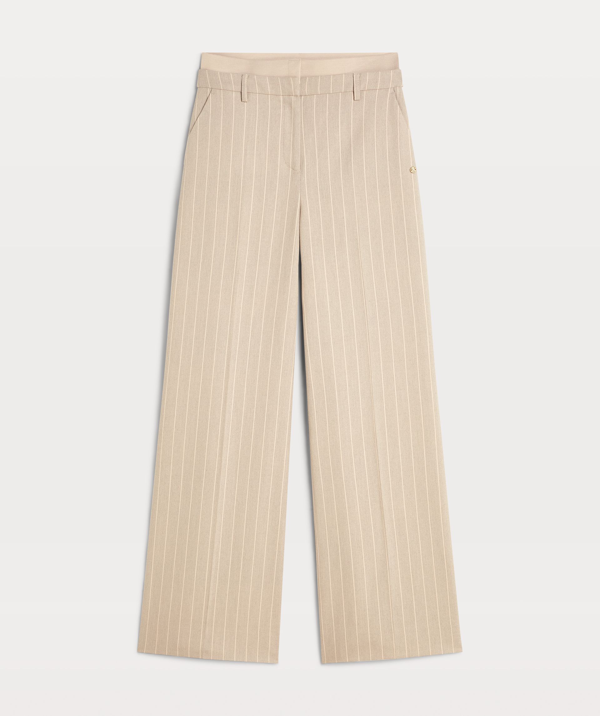 NINA high rise wide leg trousers with pinstripe