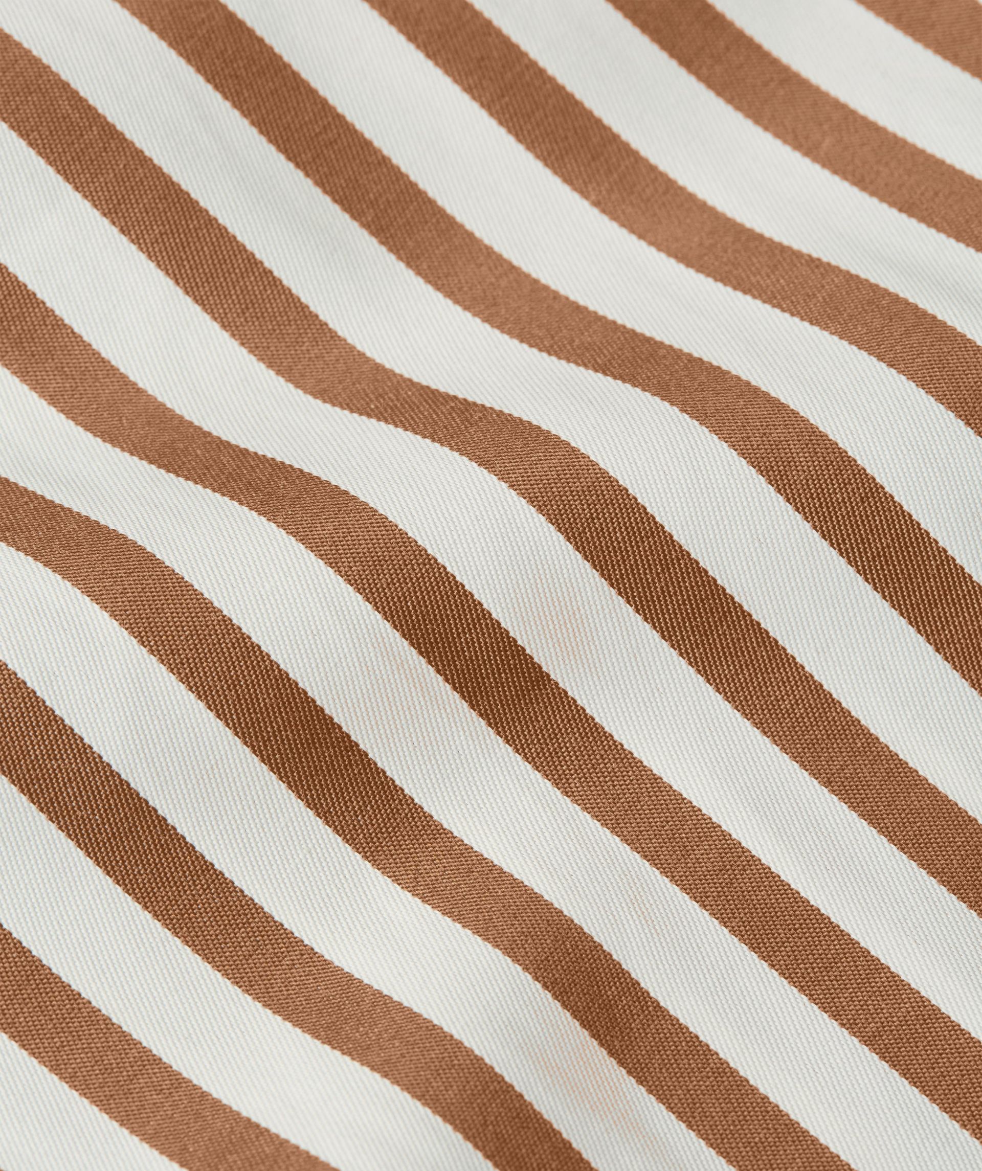 Close-up van de bruin wit gestreepte stof.