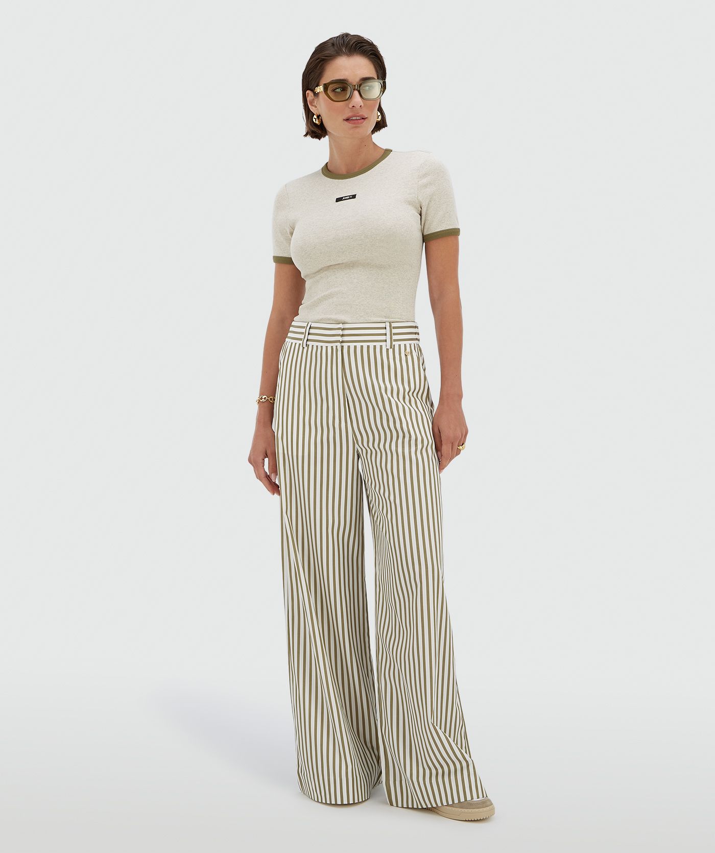 ODESSA mid-rise wide-leg trousers