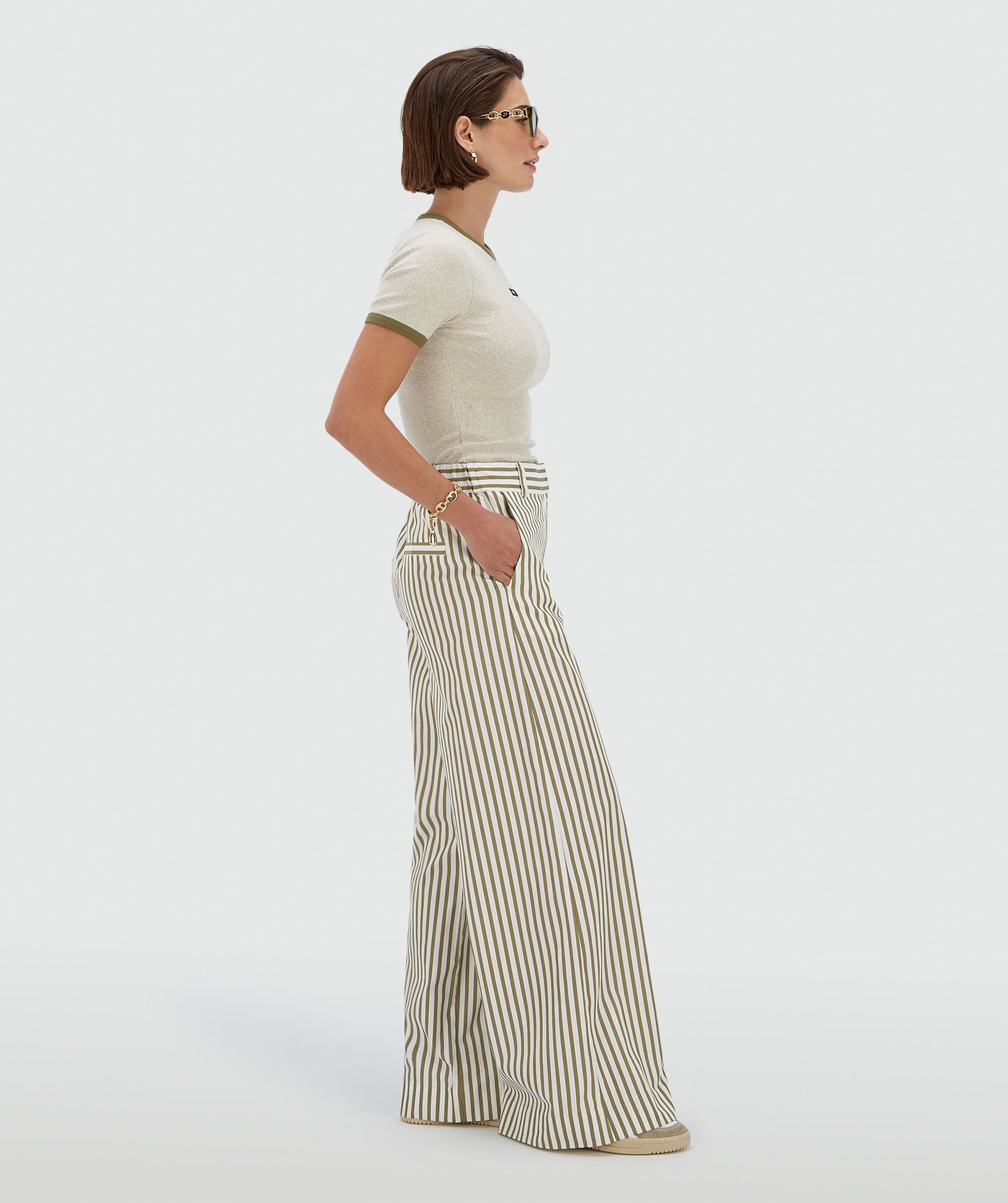ODESSA mid-rise wide-leg trousers