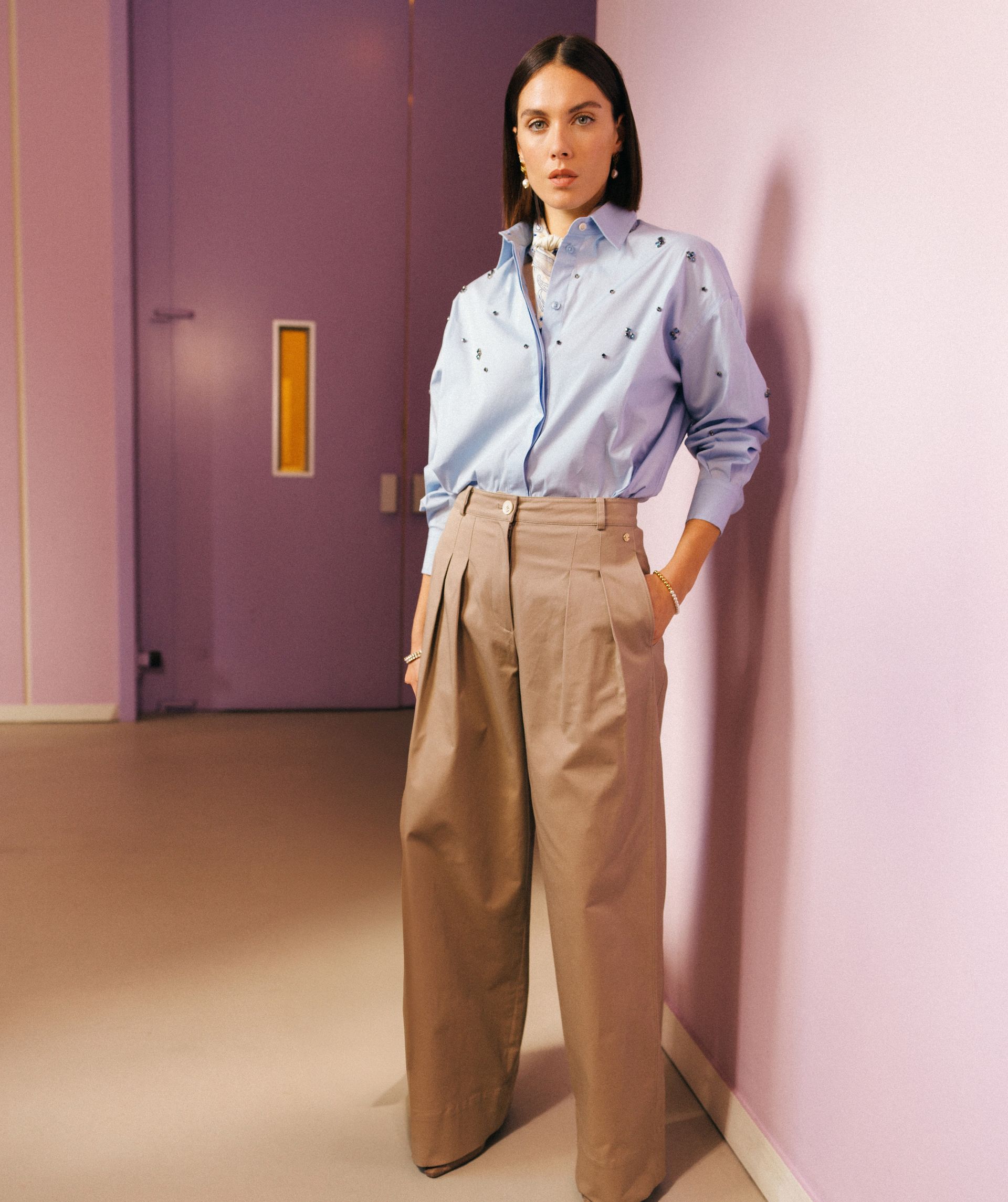 OLIVIA high-rise wide-leg trousers