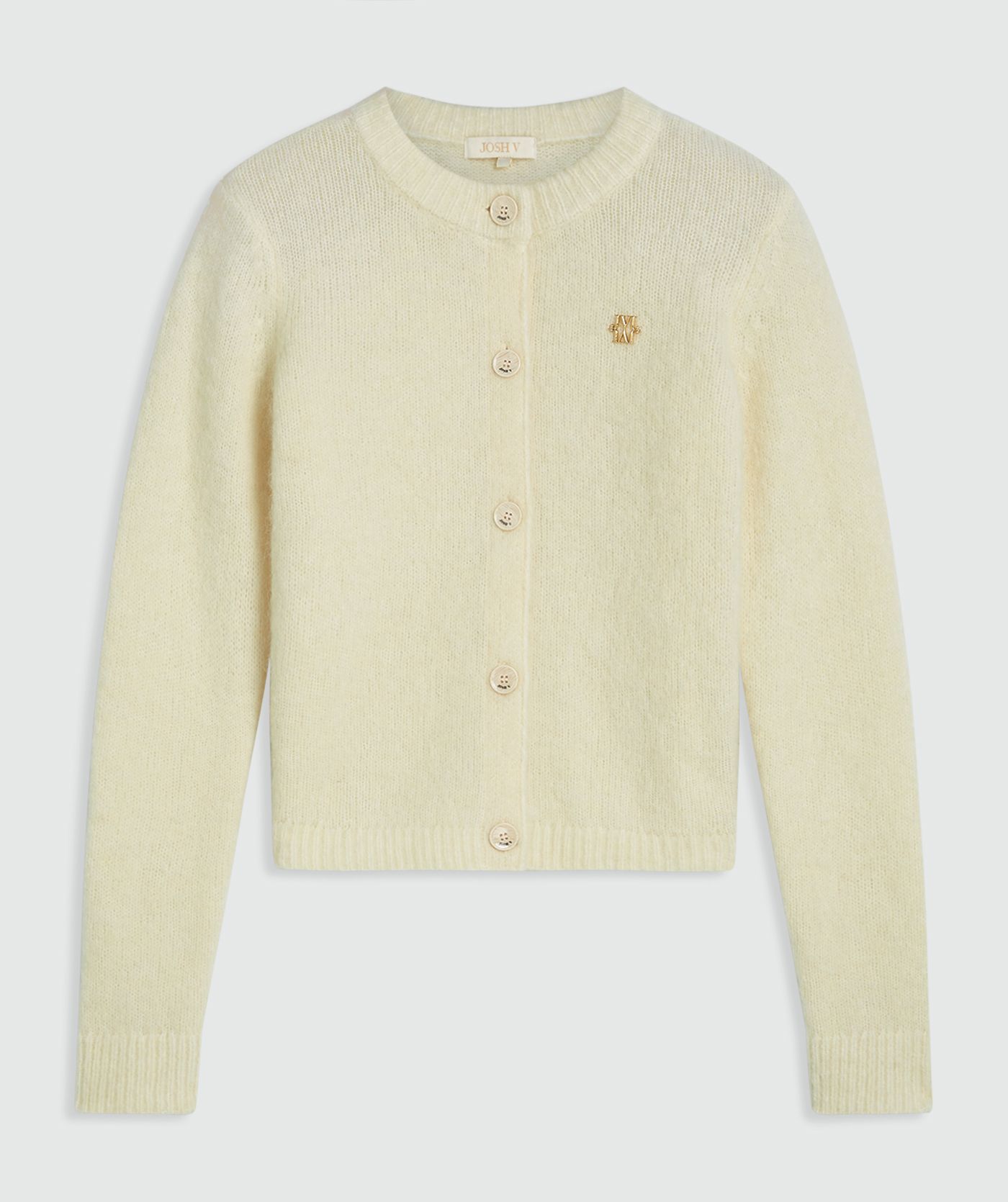 Een vest met een regular fit, uitgevoerd in de kleur Butter Yellow, weergegeven tegen een lichtgrijze achtergrond
