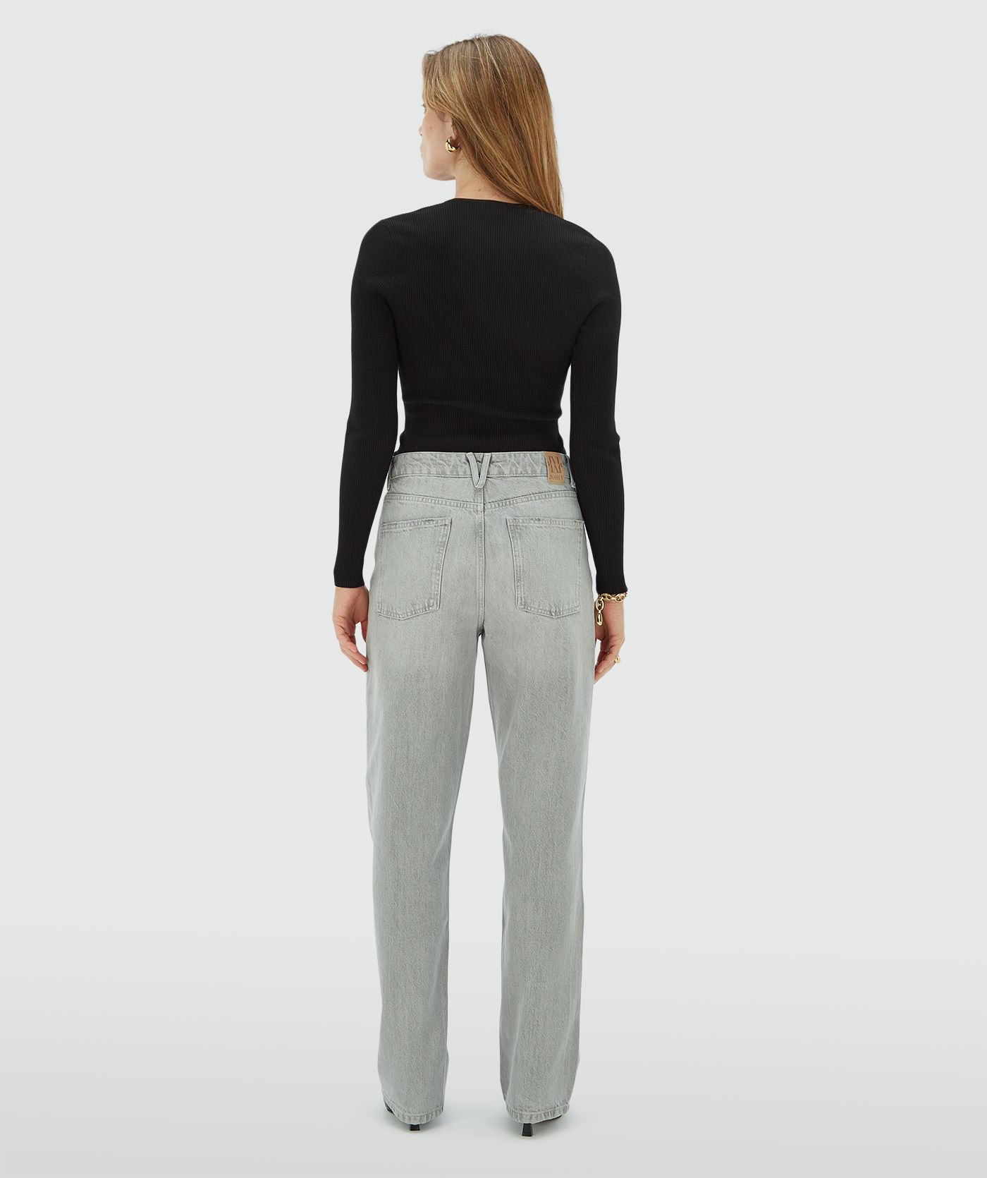 PHEBE mid-rise jeans with studs