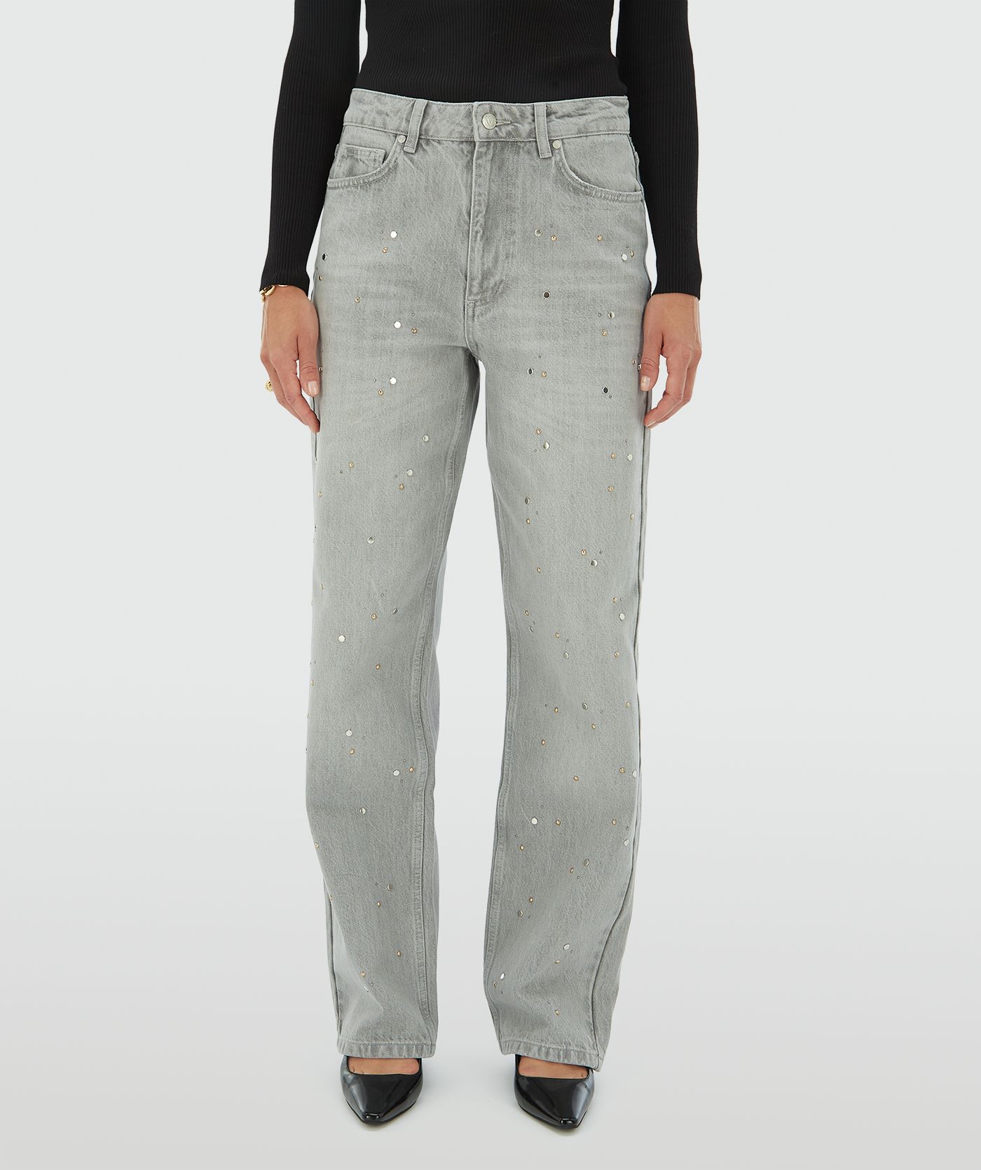 PHEBE mid-rise jeans with studs