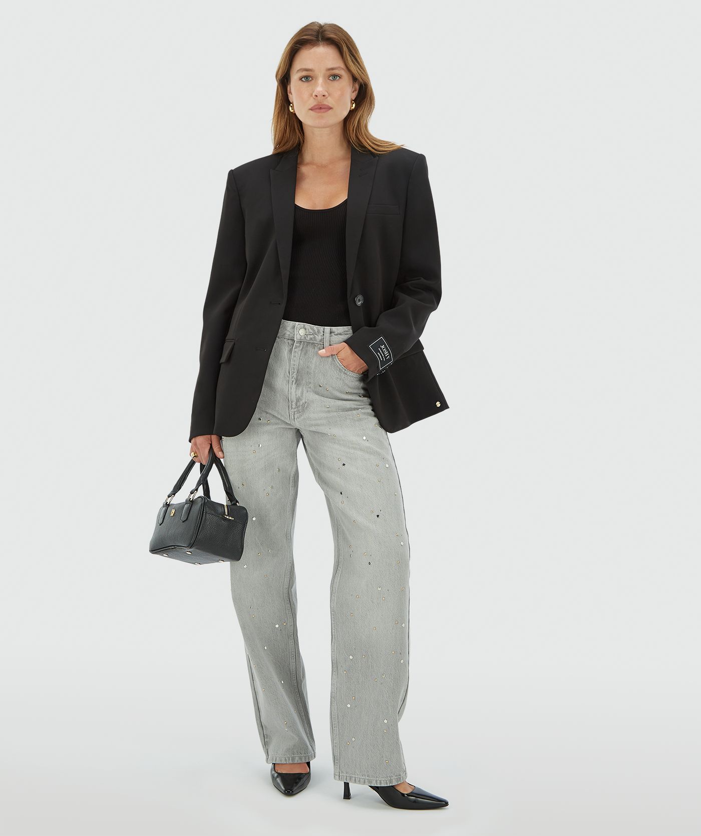 PHEBE mid-rise jeans with studs