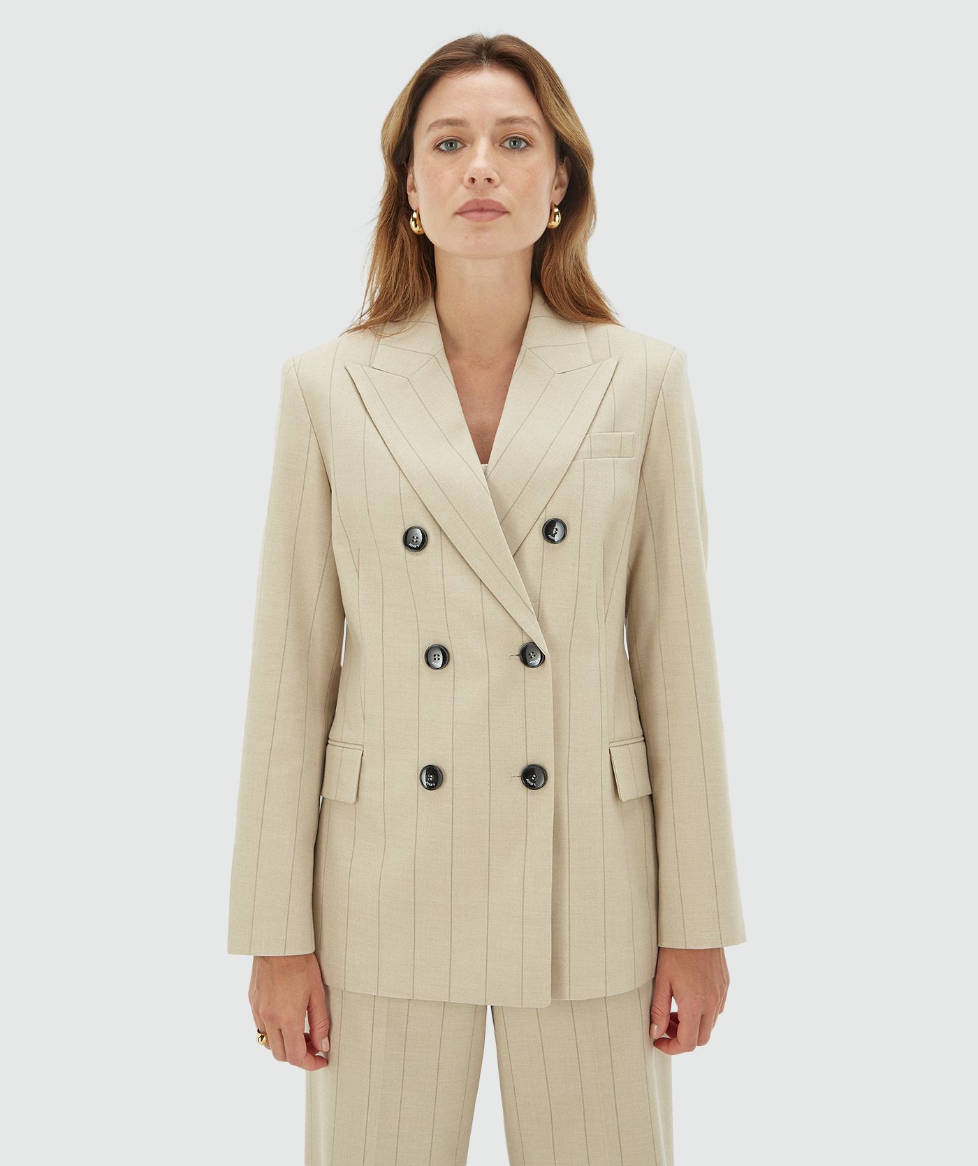 PLEUN regular fit blazer with pinstripe
