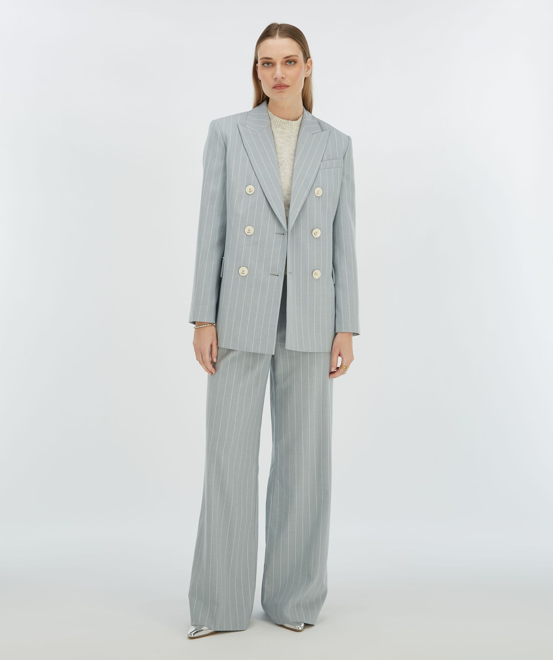 PLEUN regular fit blazer with pinstripe