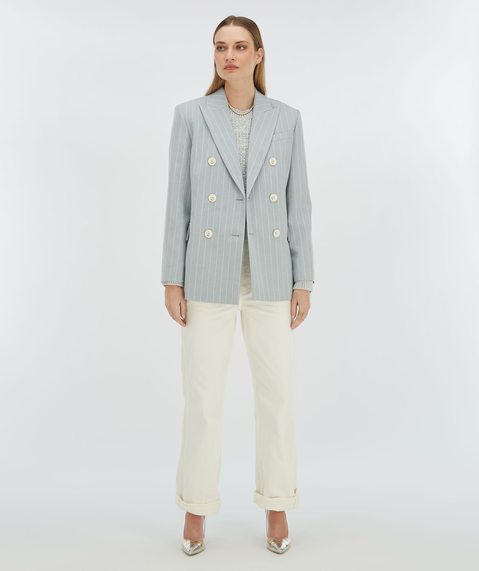 PLEUN regular fit blazer with pinstripe