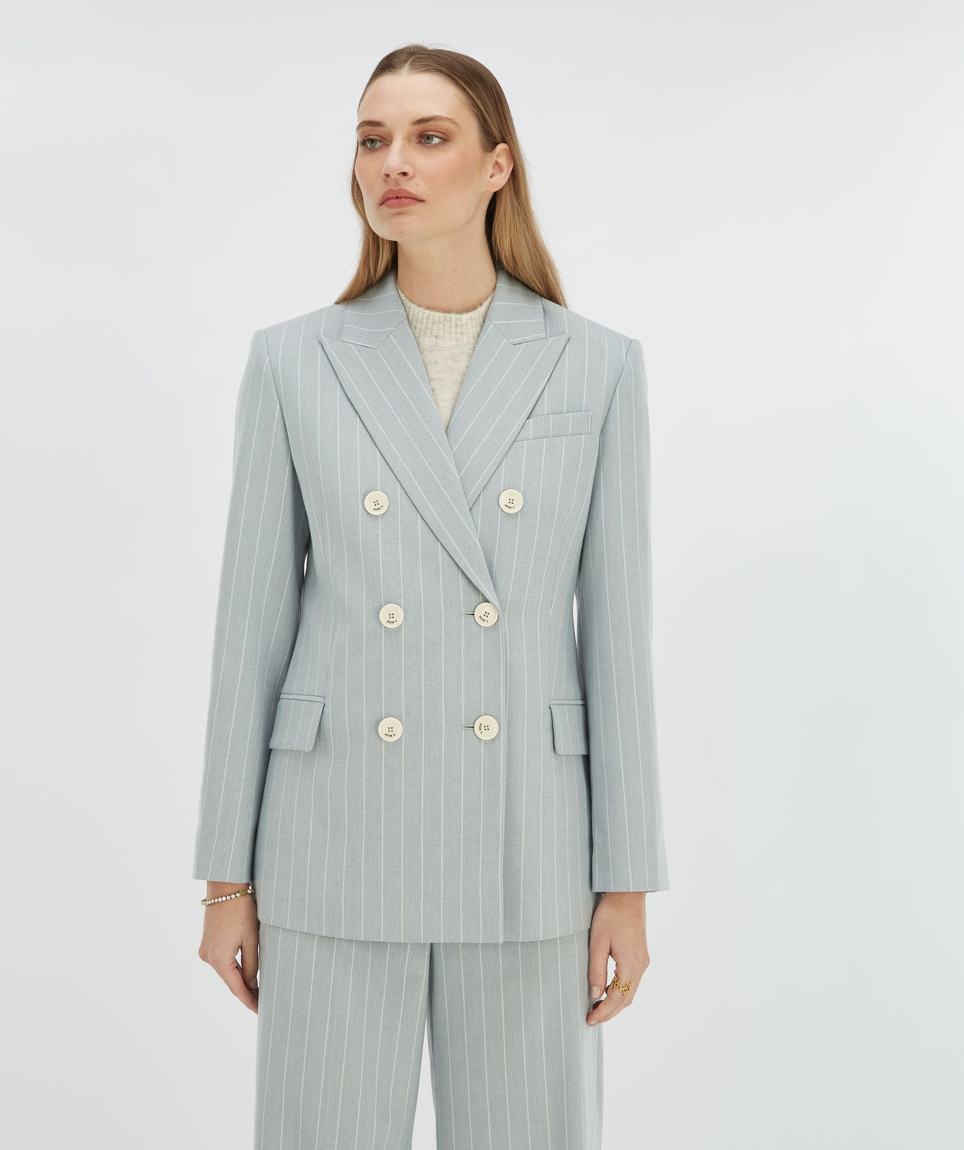 PLEUN regular fit blazer with pinstripe