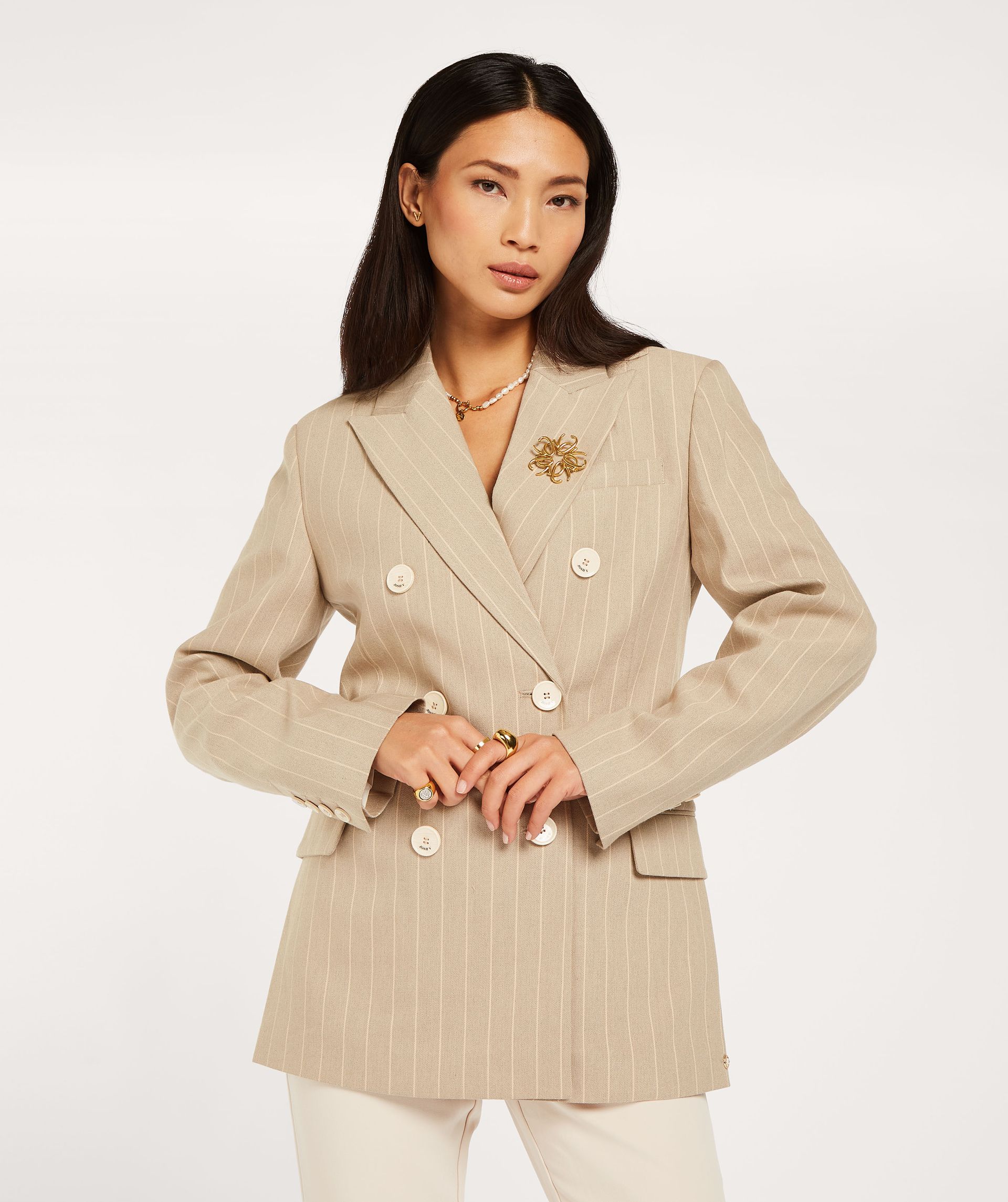 PLEUN regular fit blazer with pinstripe