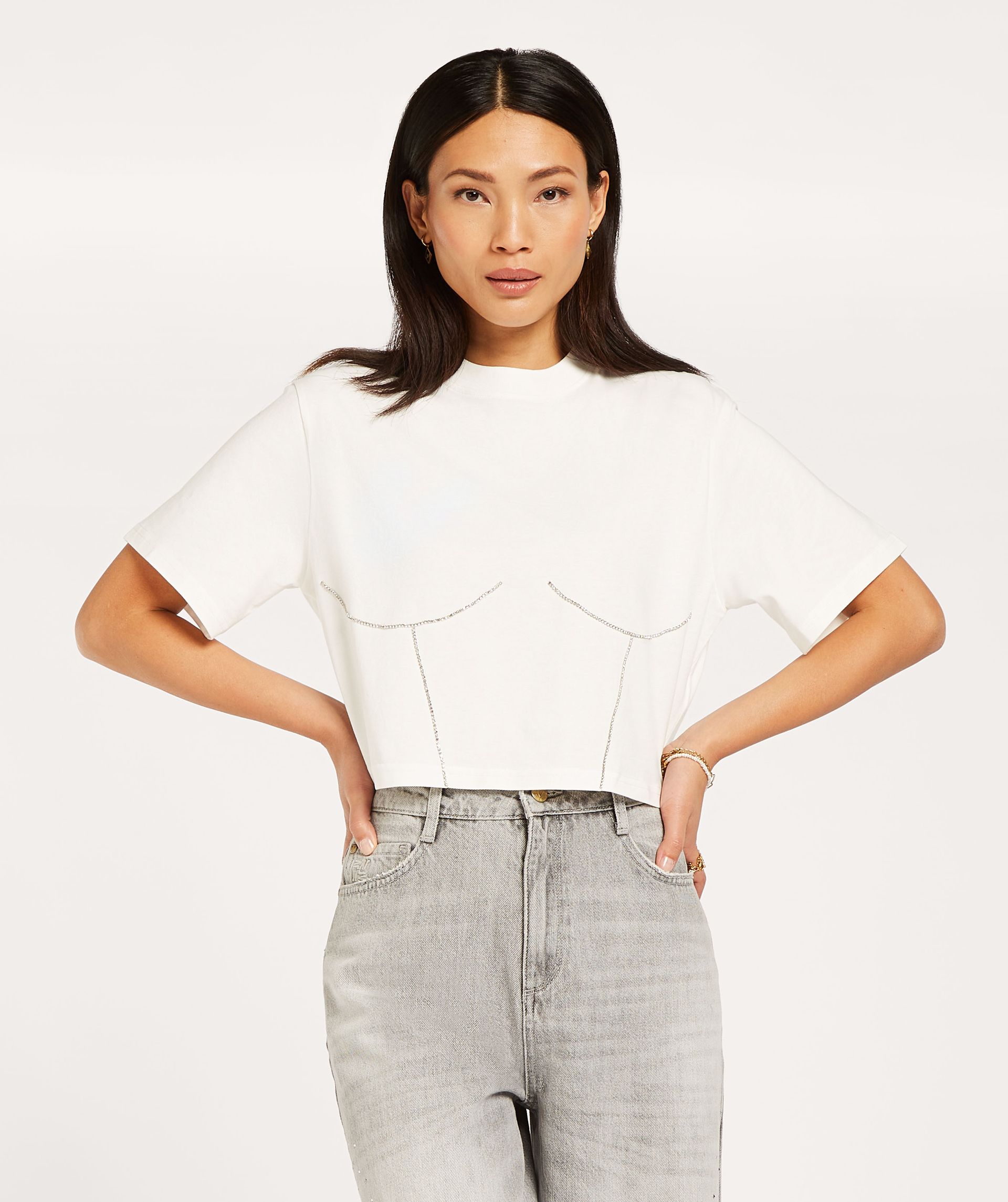 QUINN oversized T-shirt with stones