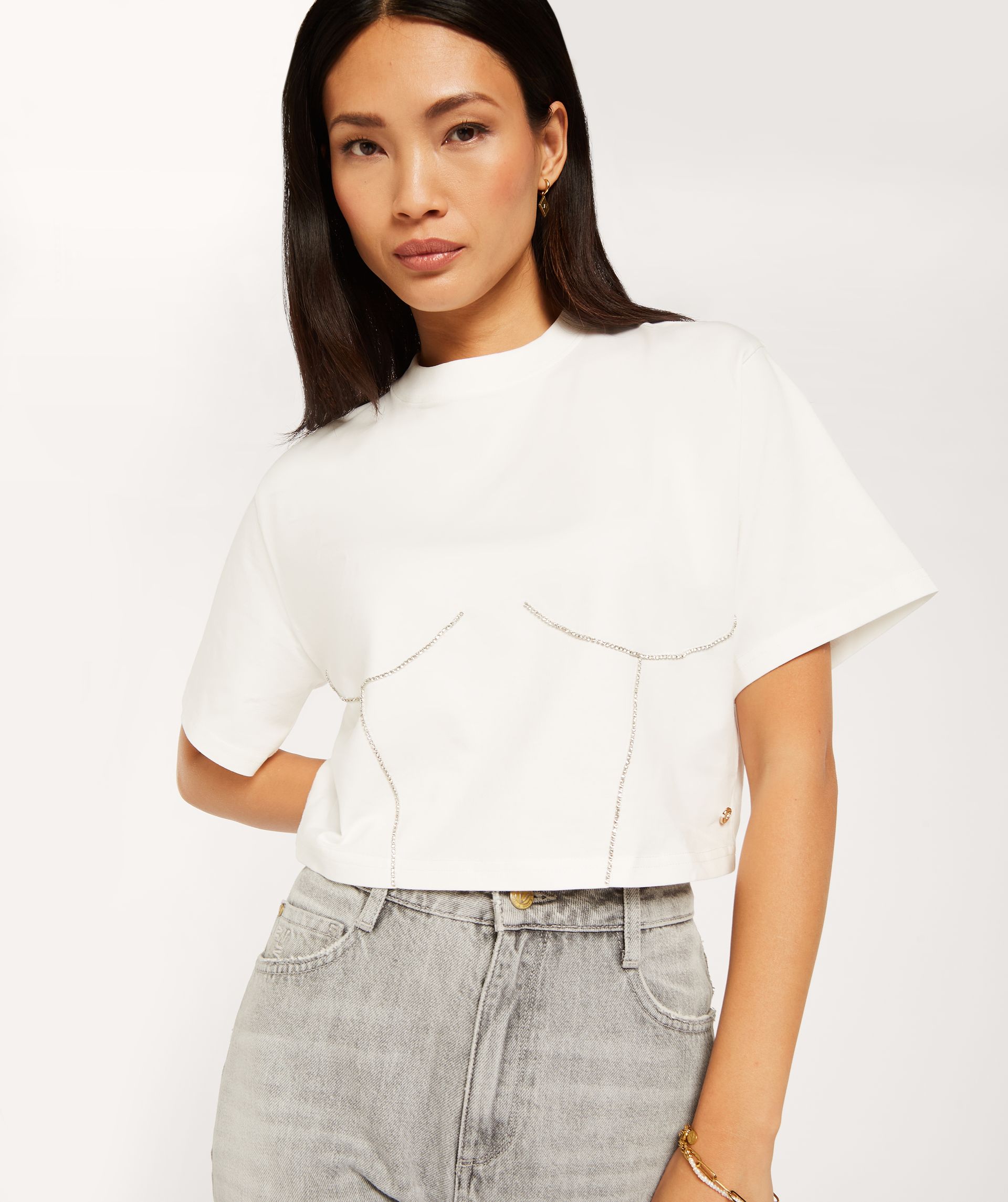 QUINN oversized T-shirt with stones