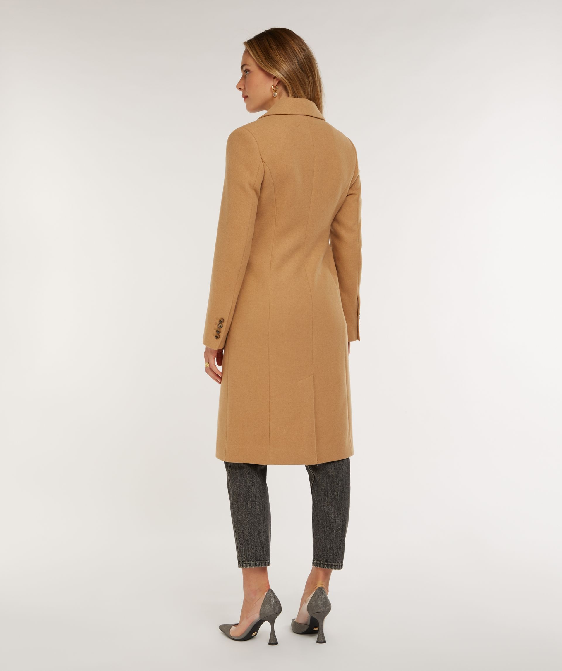 Camel fitted sale wool coat