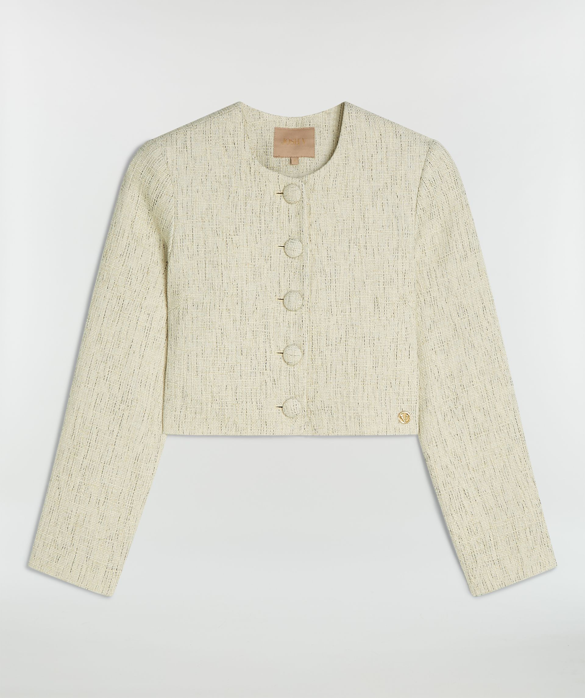 REMI cropped bouclé blazer met lurex