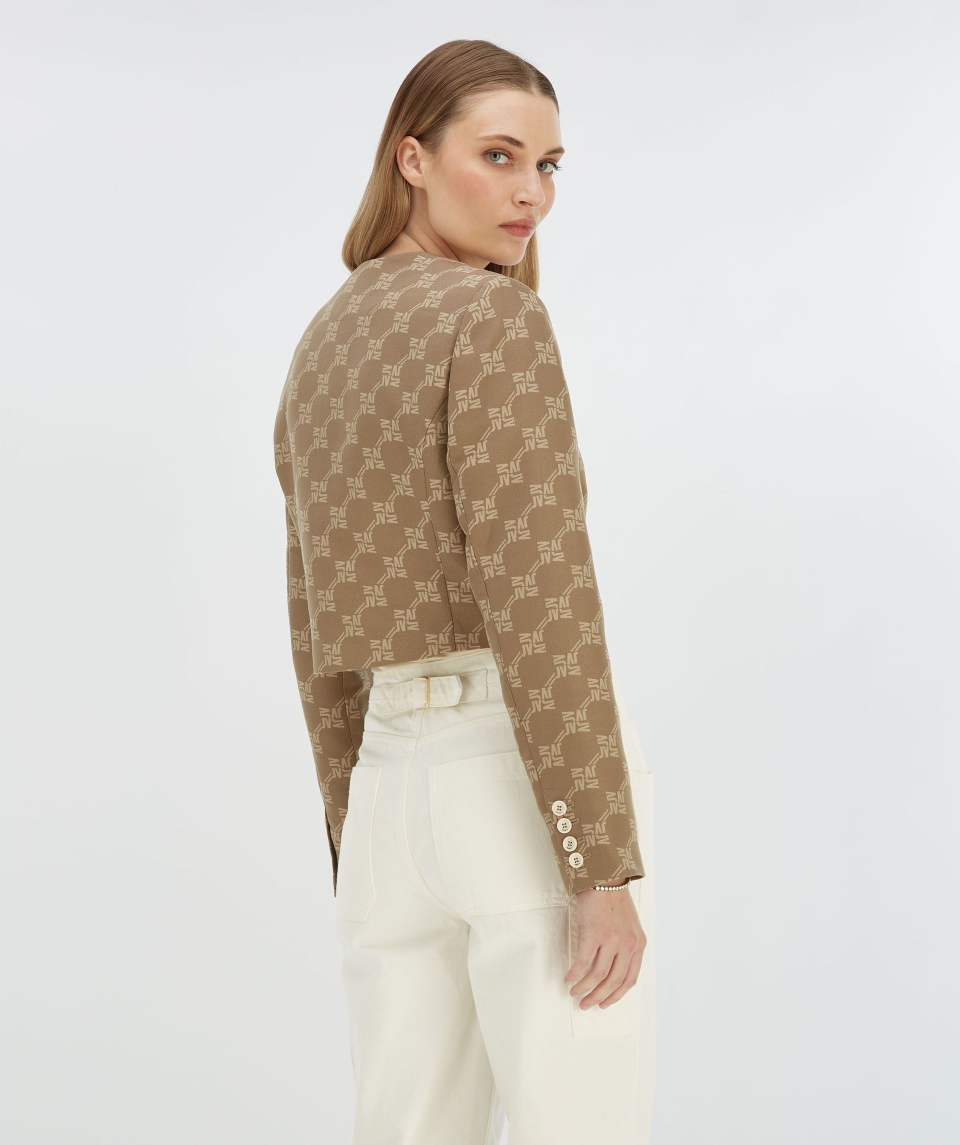 REMI cropped blazer with logo print