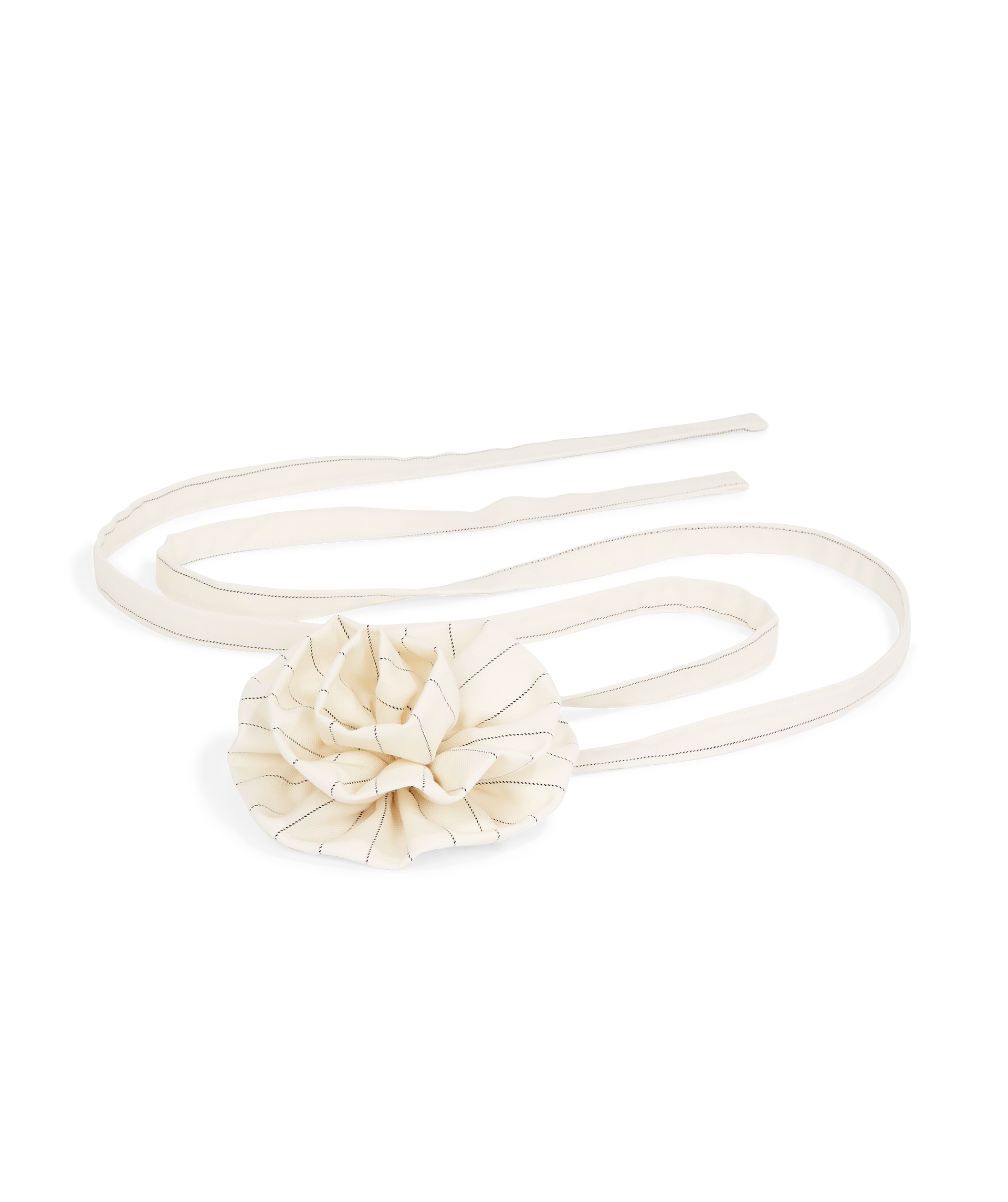 RENIE accessory with flower and pinstripe