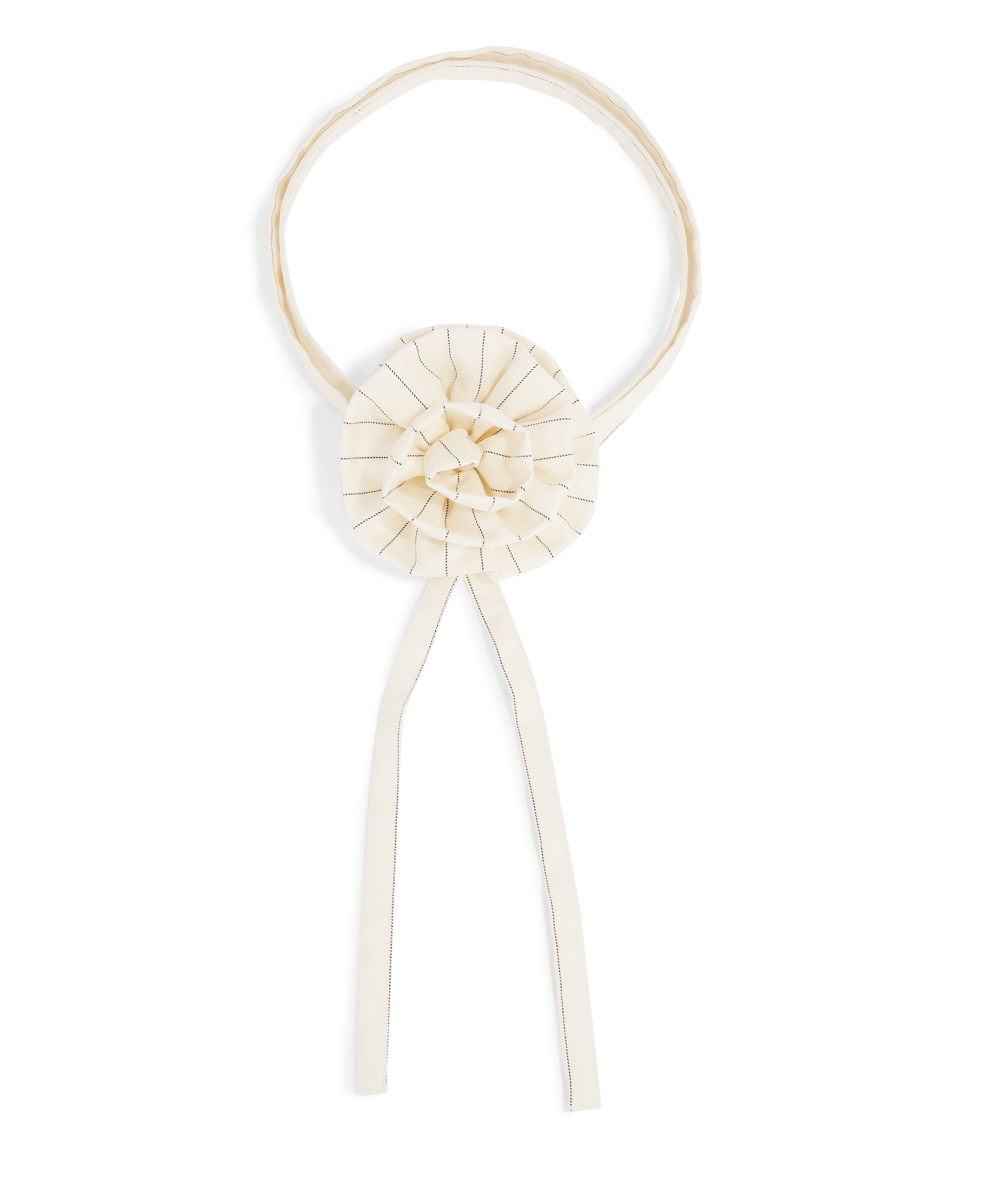 RENIE accessory with flower and pinstripe