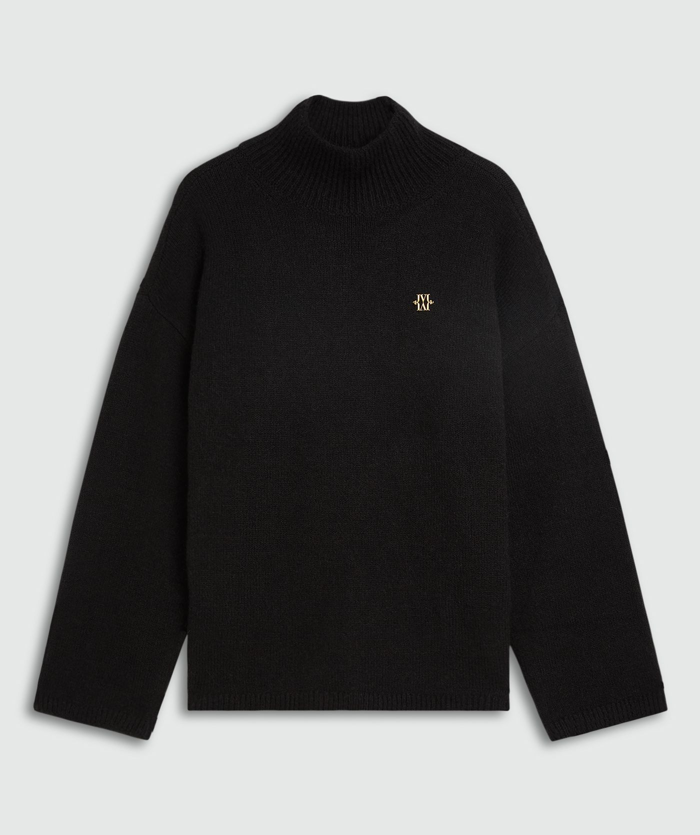 Oversized coltrui met wol zonder model, weergegeven op een lichtgrijze achtergrond
