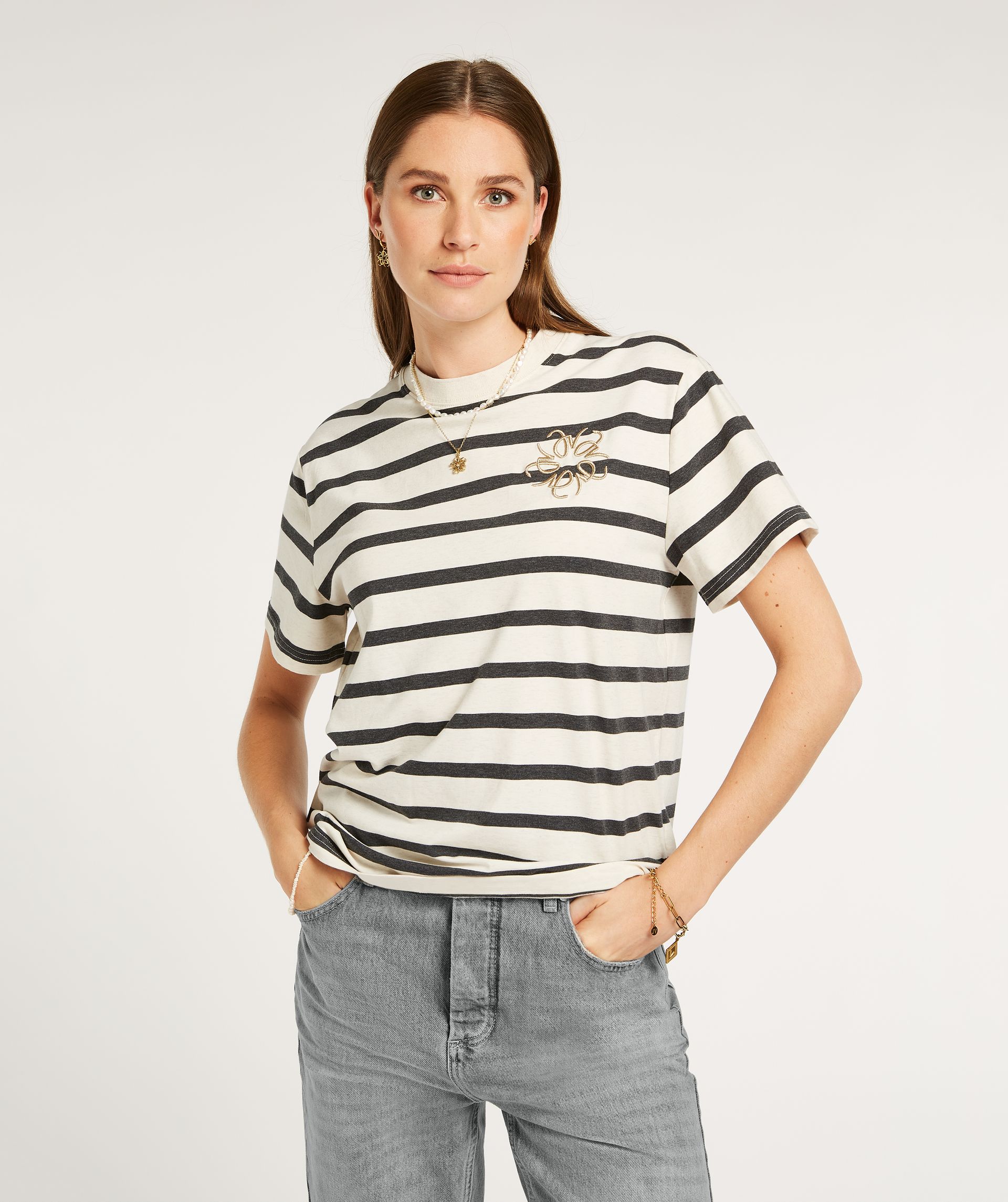 ROXY STRIPEY oversized T-shirt