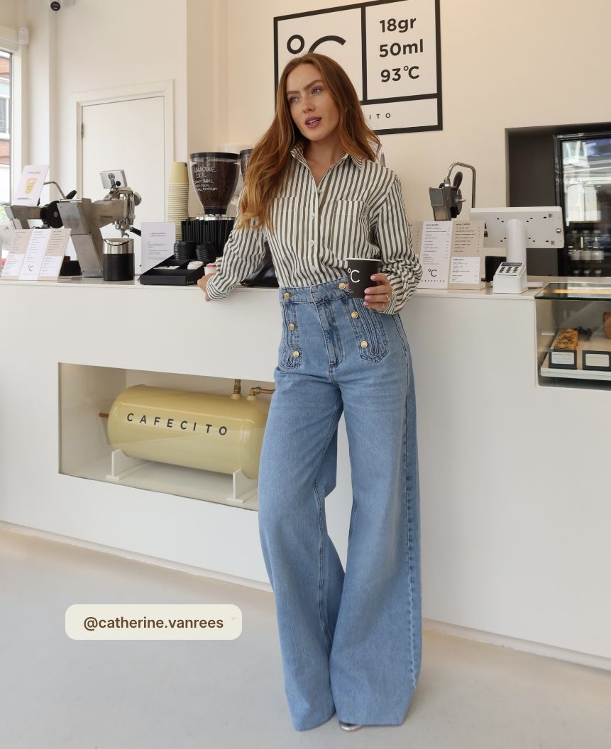 JV-RUMO High-Waist-Jeans mit weitem Bein