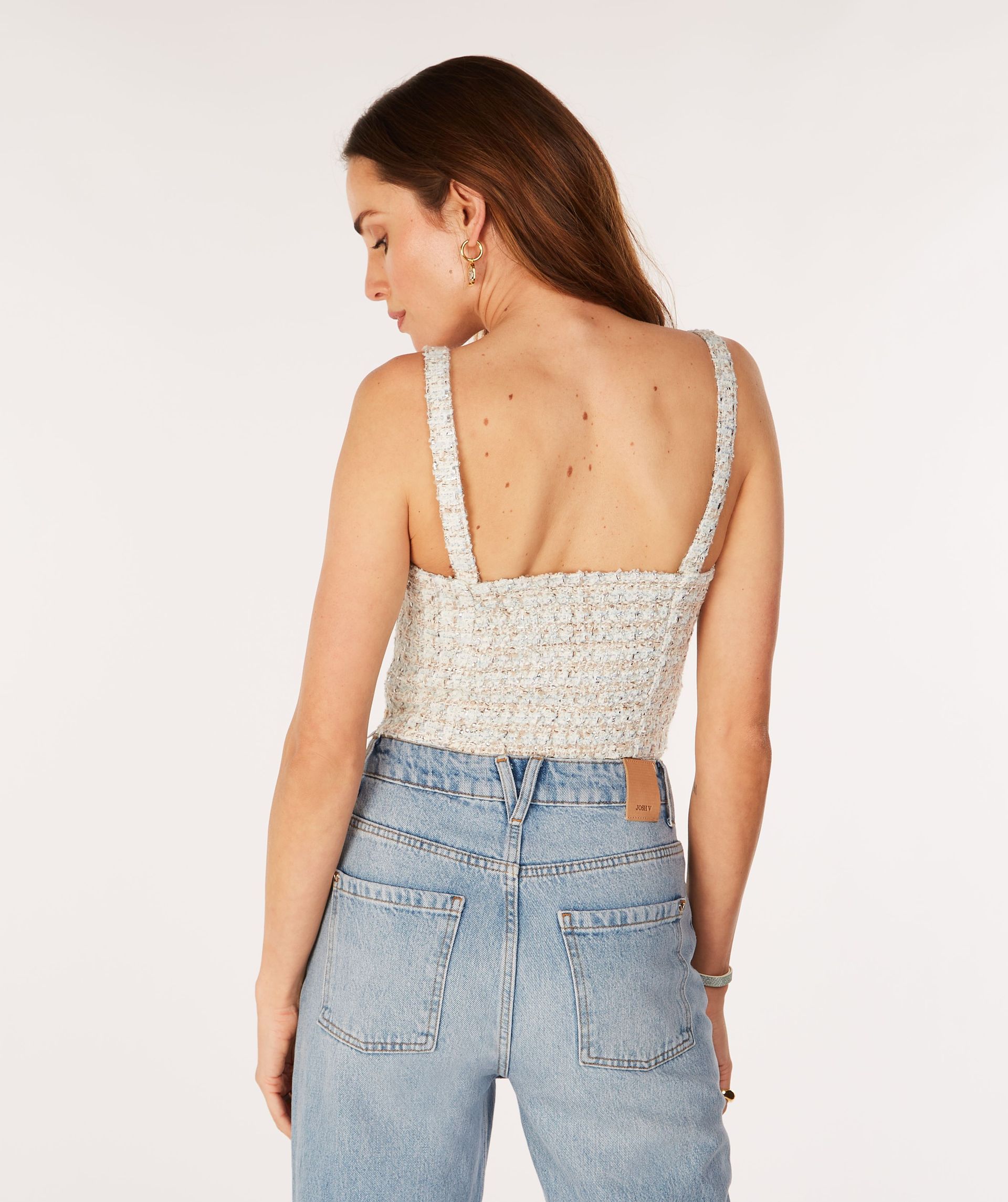 SALLY slim fit bustier met lurex