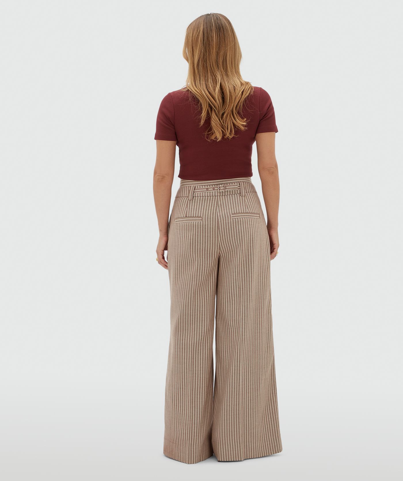 JV-SCOUT high waisted wide leg trousers with stripes