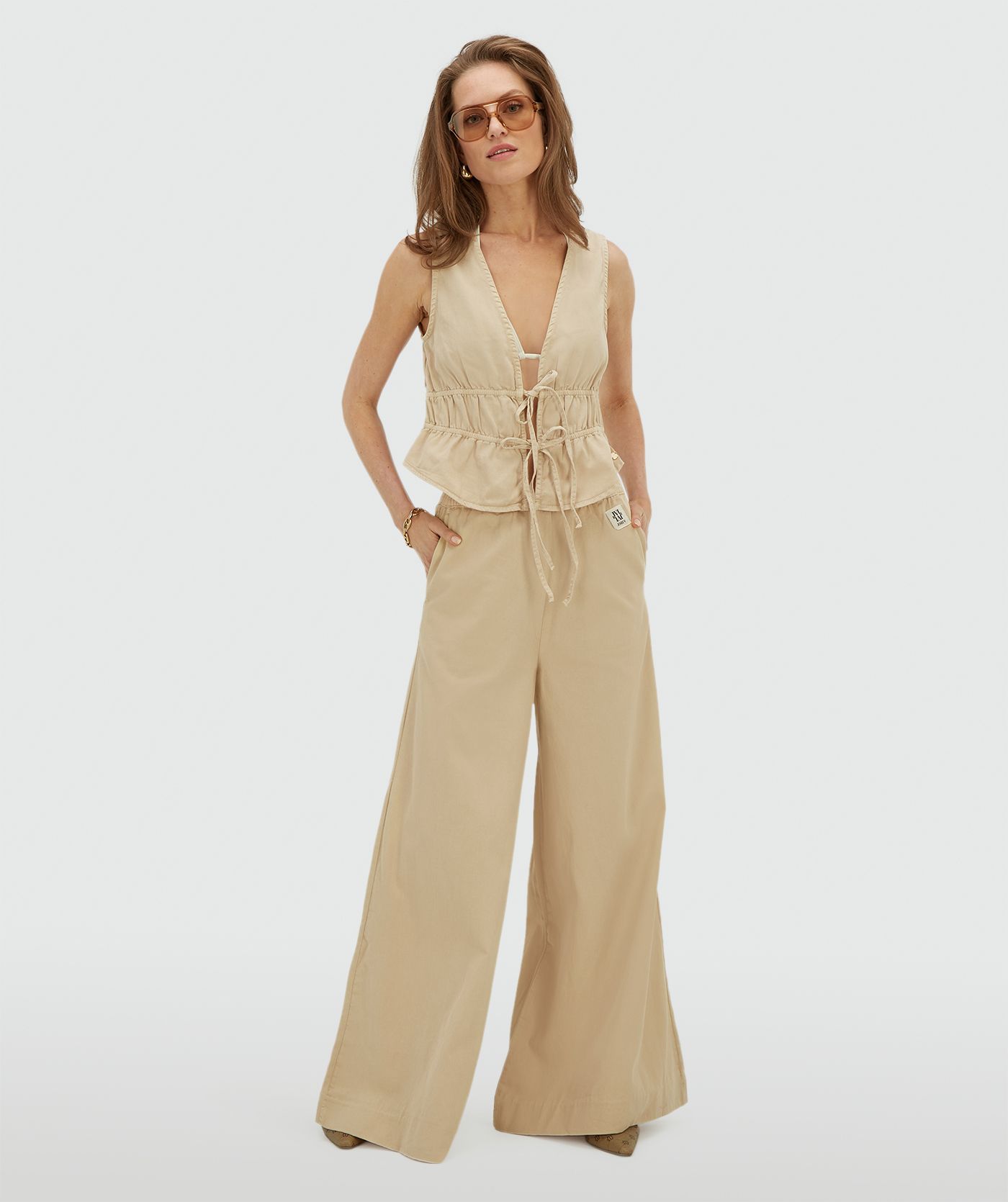 JV-SEA tailliertes Peplum-Top