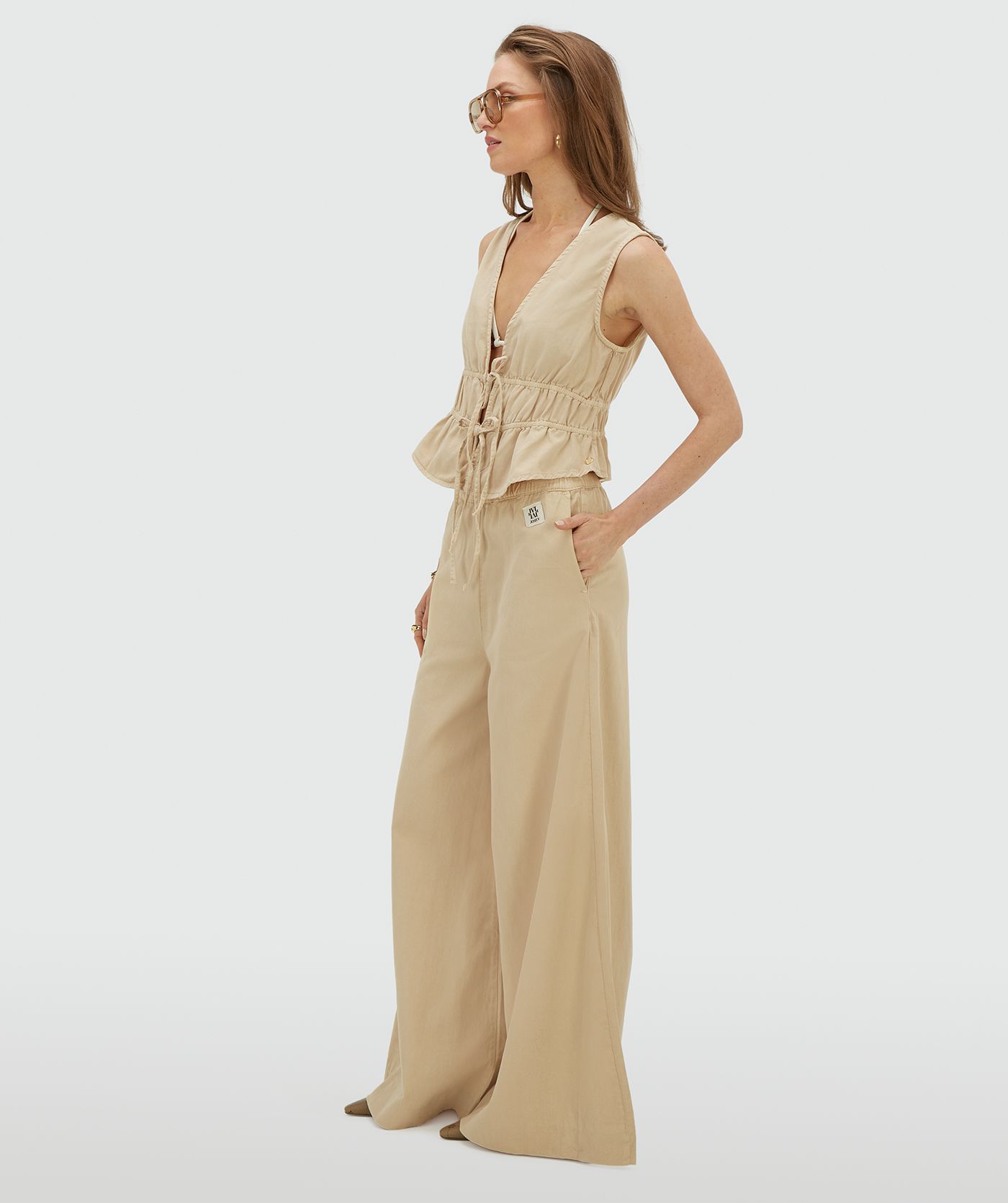 JV-SEA tailliertes Peplum-Top