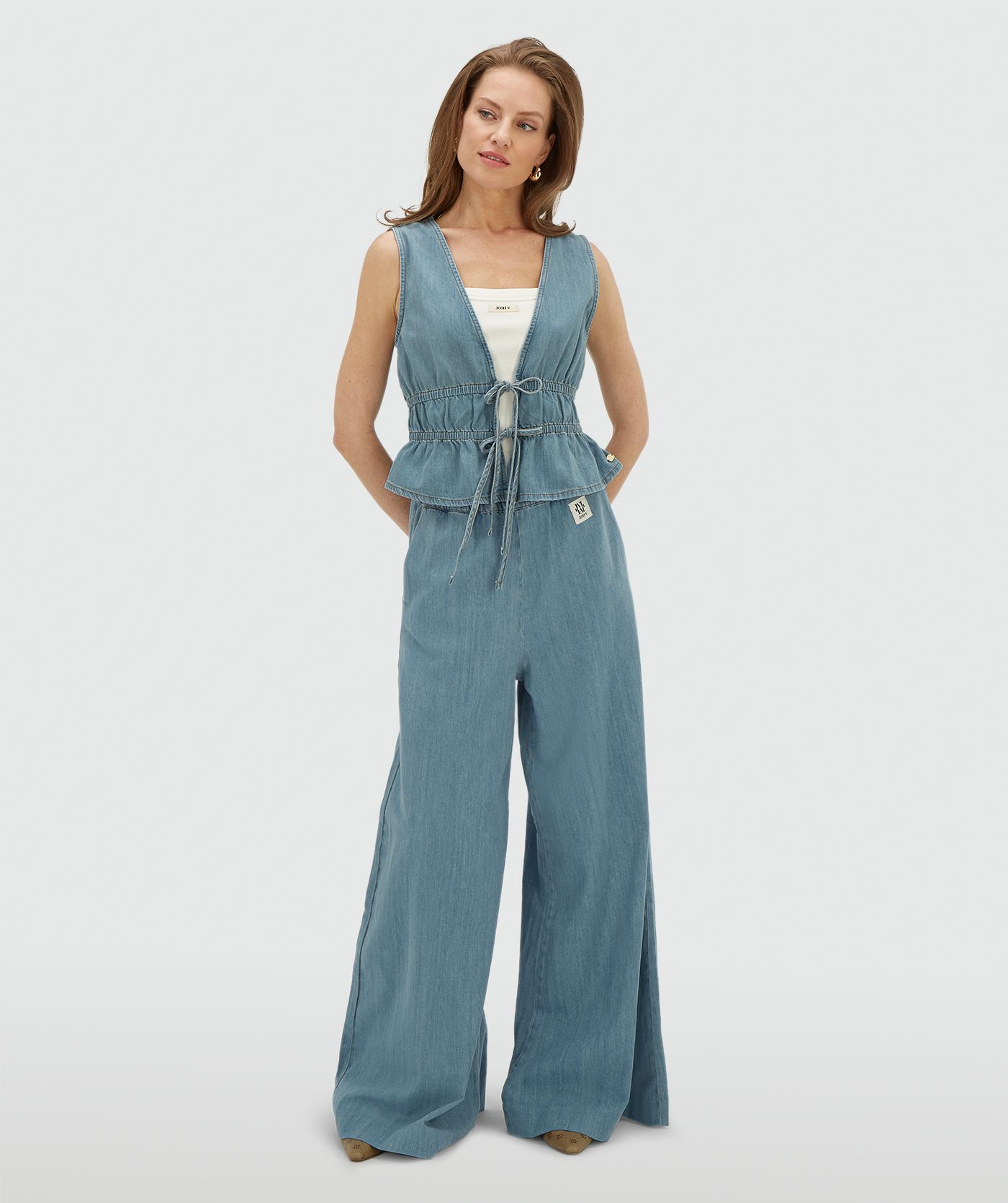 JV-SERA Wide-Leg-Hose in Denim-Optik