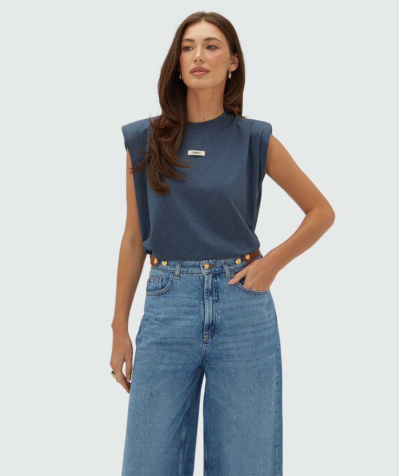 JV-SUE regular fit T-shirt met logo