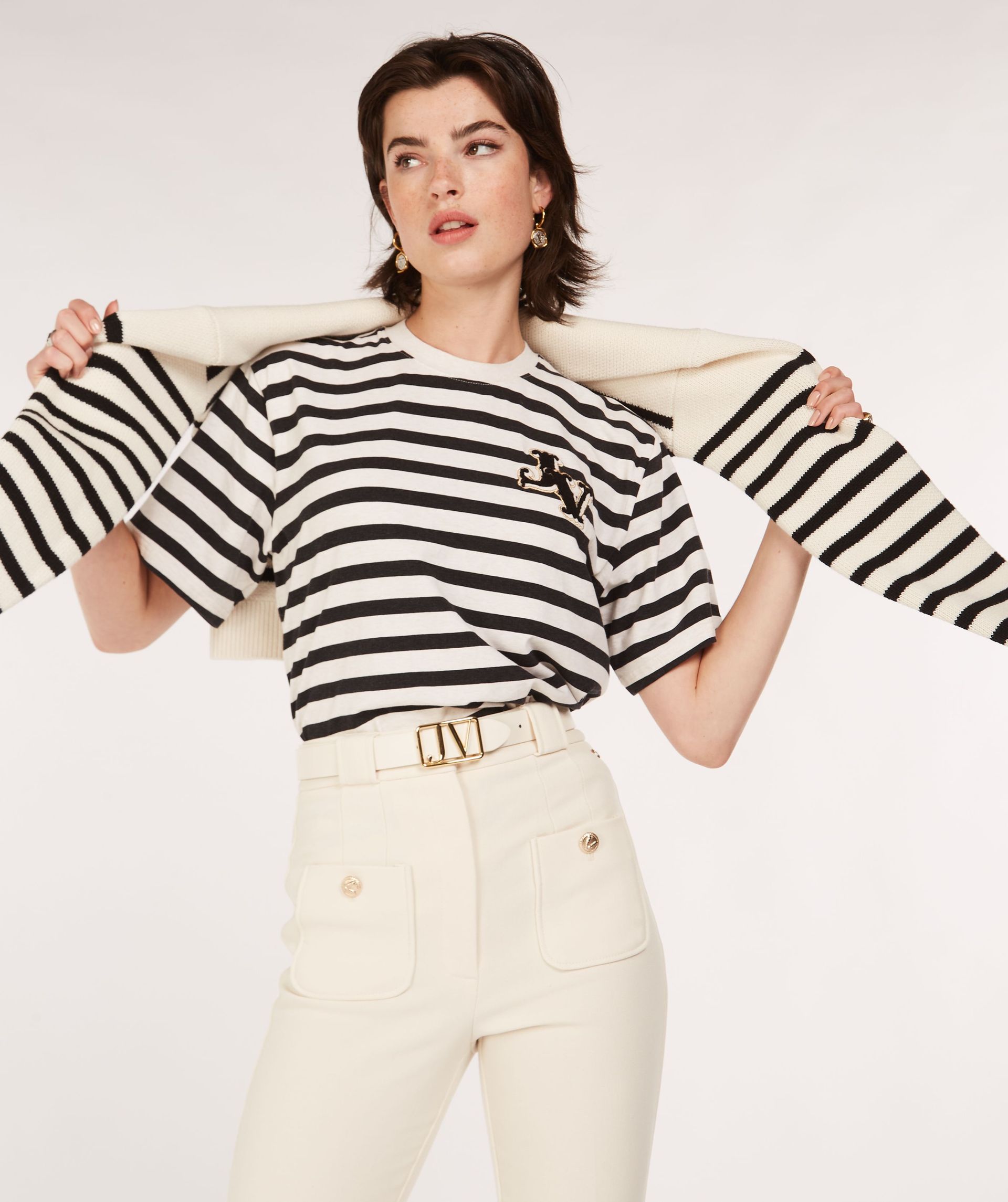 TEDDY STRIPE oversized T-shirt