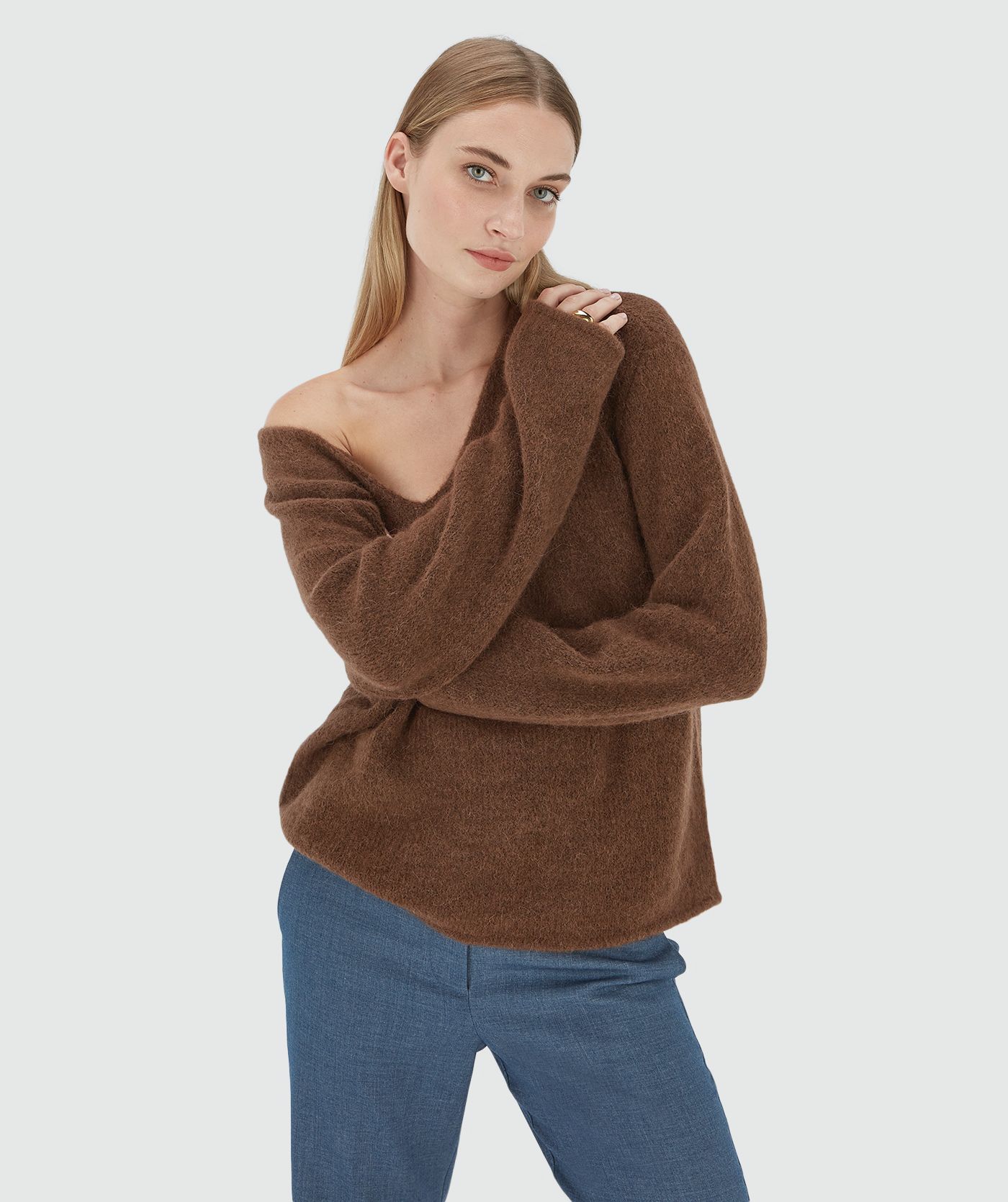 TIMBER oversized trui met merinowol